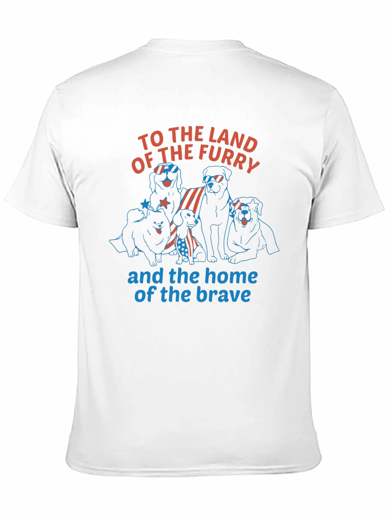 Furry Land Patriotic Dog T-Shirt