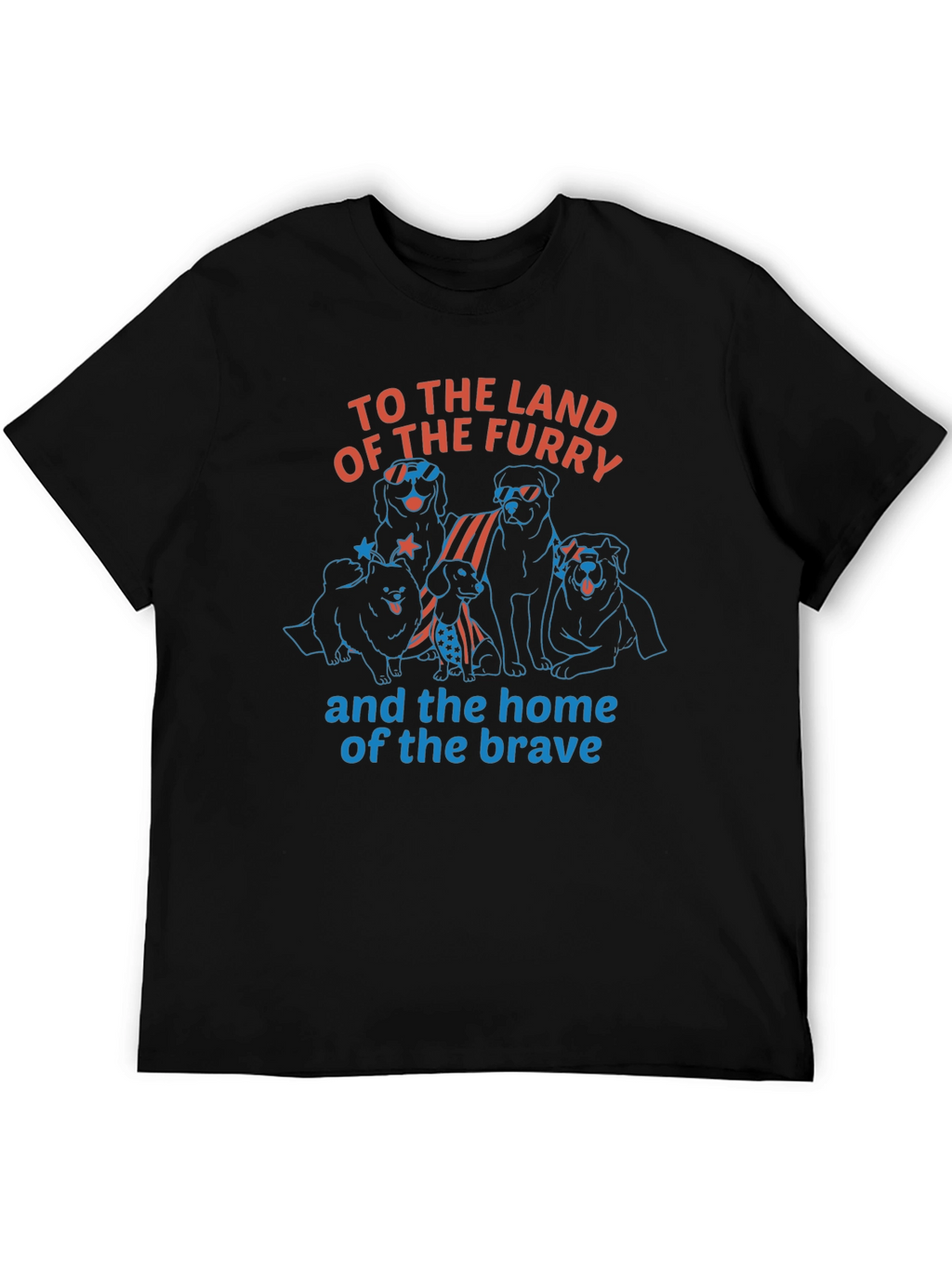 Furry Land Patriotic Dog T-Shirt