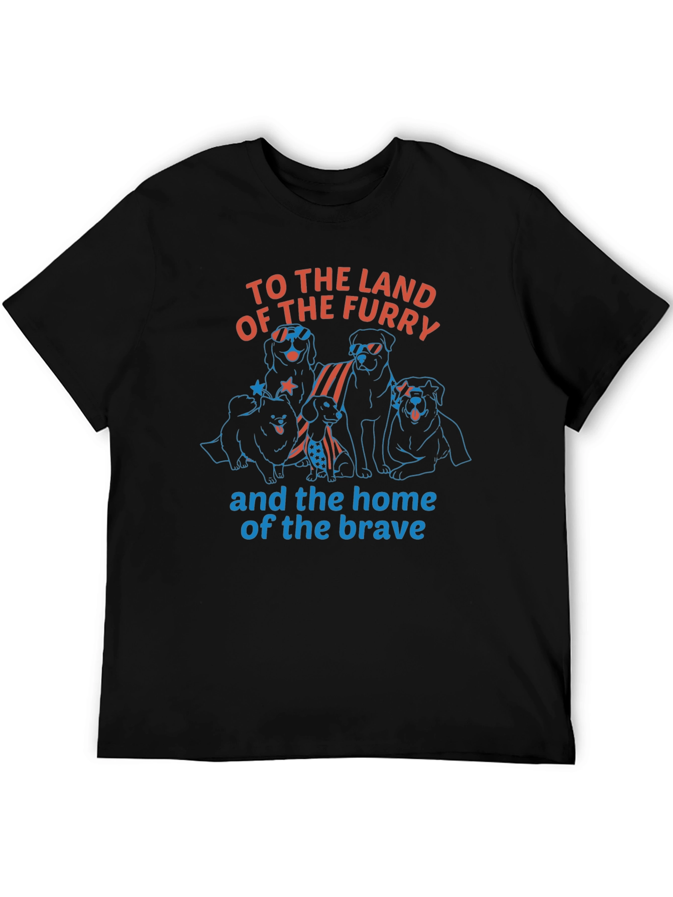 Furry Land Patriotic Dog T-Shirt