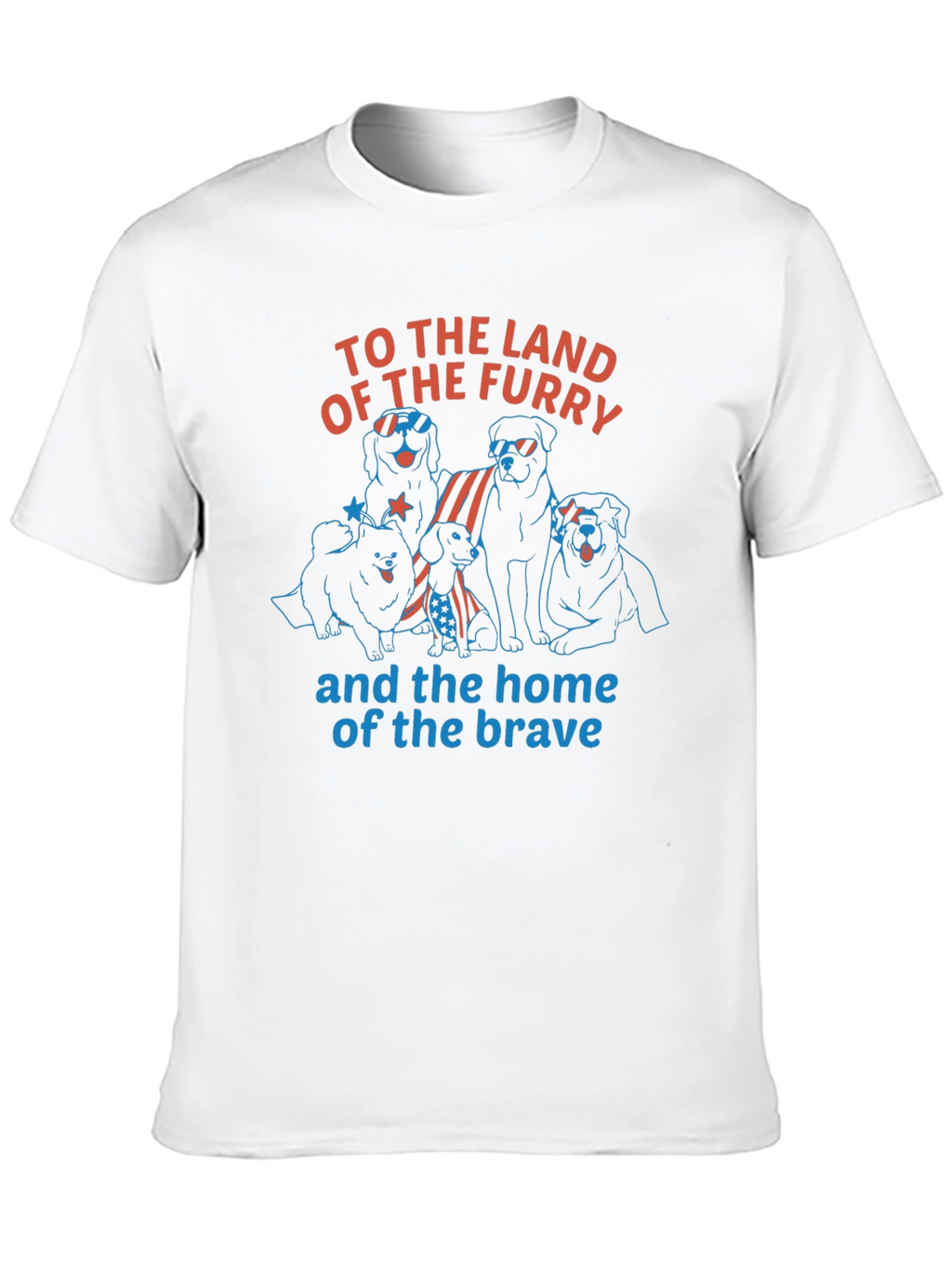 Furry Land Patriotic Dog T-Shirt