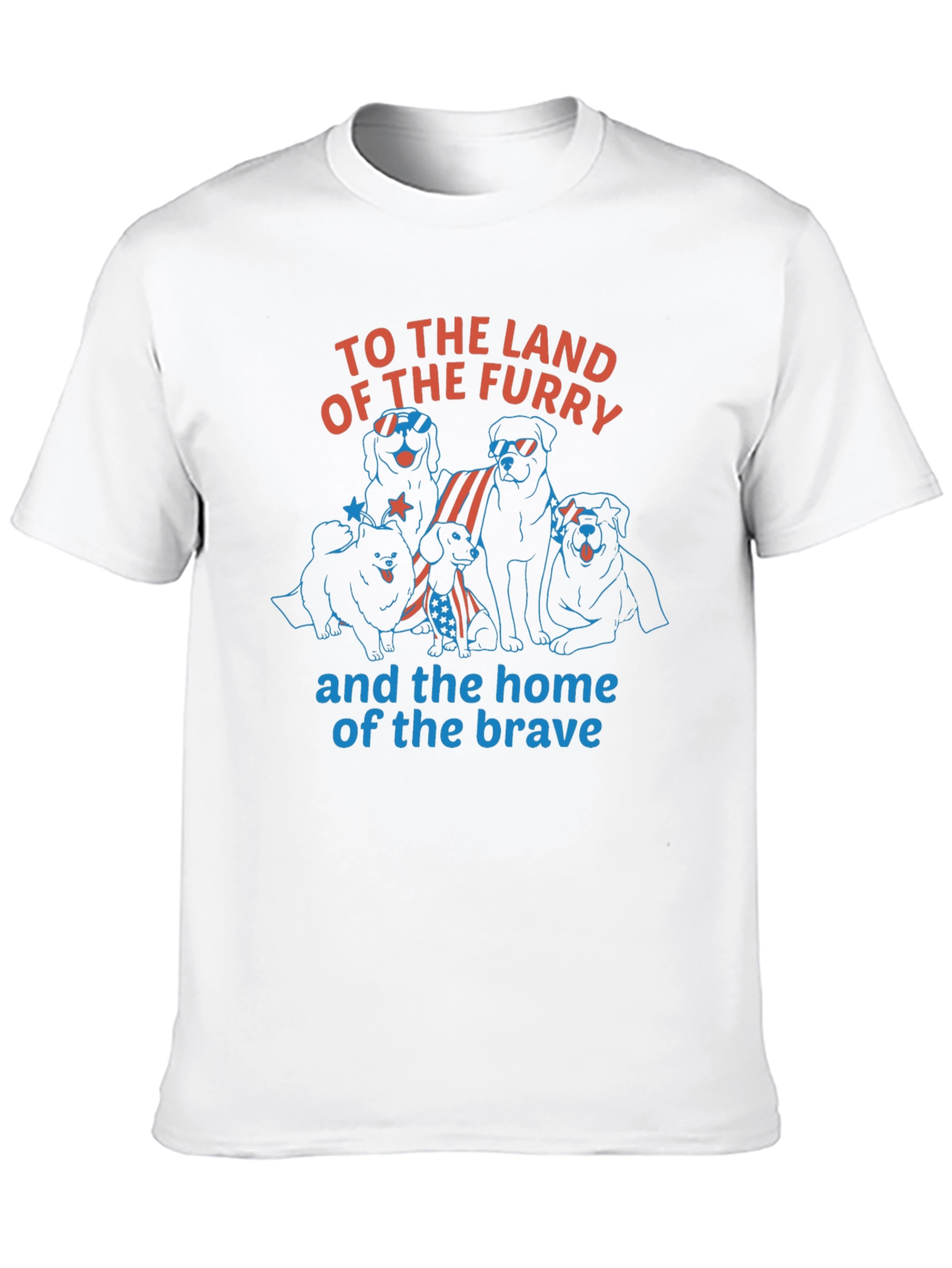 Furry Land Patriotic Dog T-Shirt