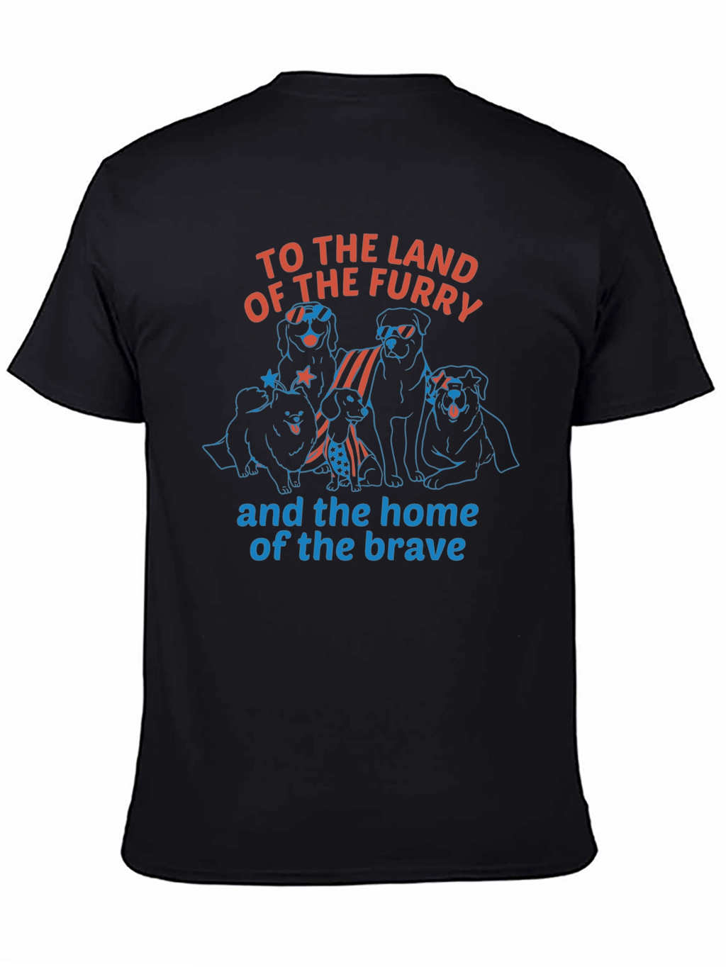 Furry Land Patriotic Dog T-Shirt