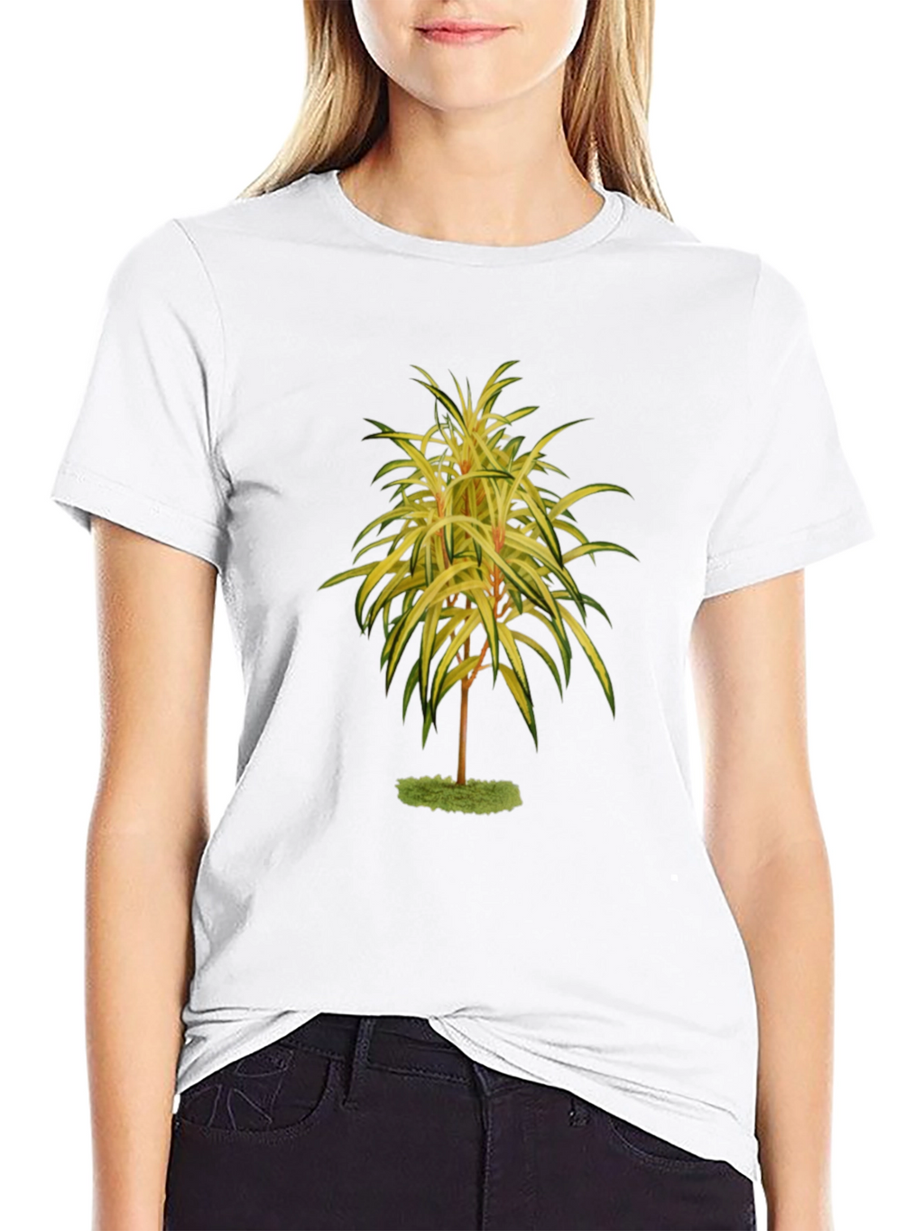 Botanical Tree Print Black T-Shirt