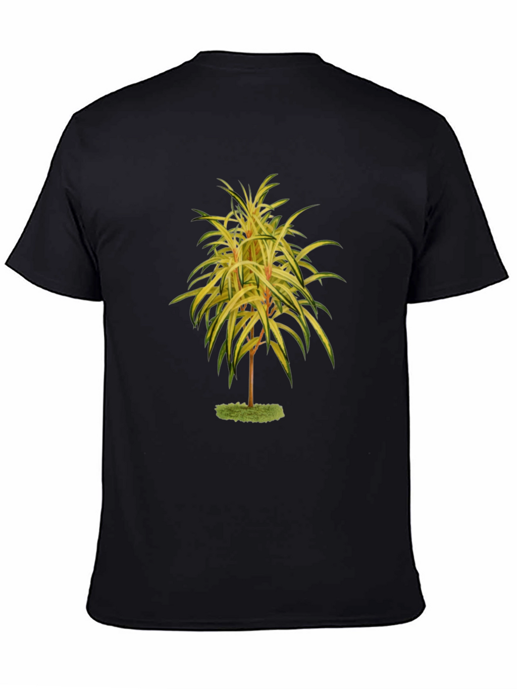 Botanical Tree Print Black T-Shirt