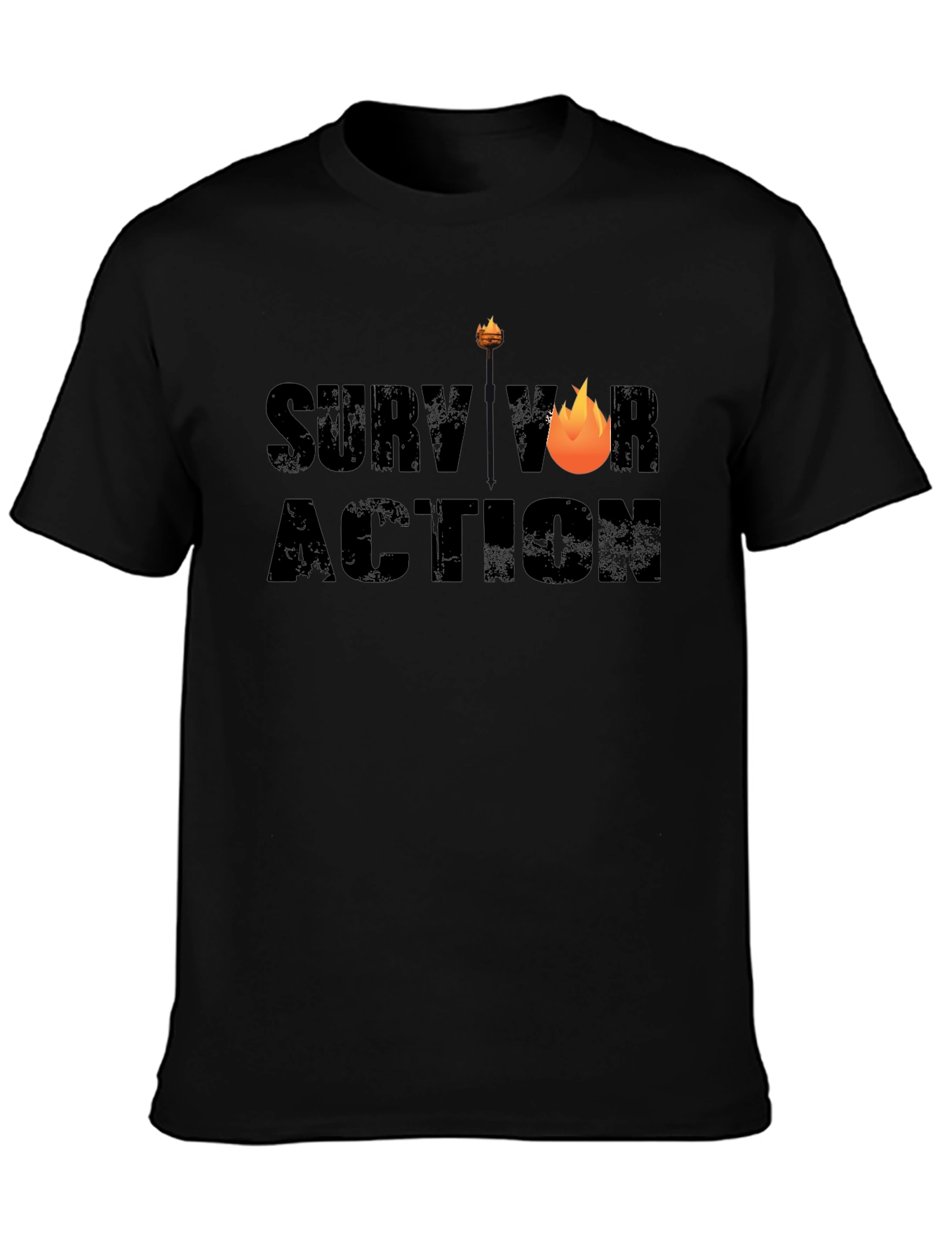 Survivor Action Graphic Tee - Black