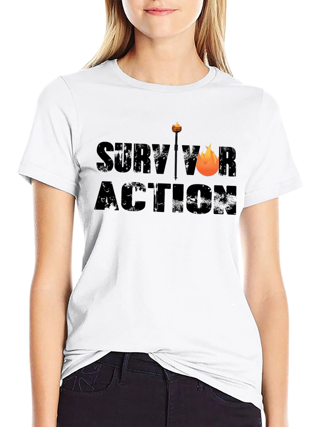Survivor Action Graphic Tee - Black