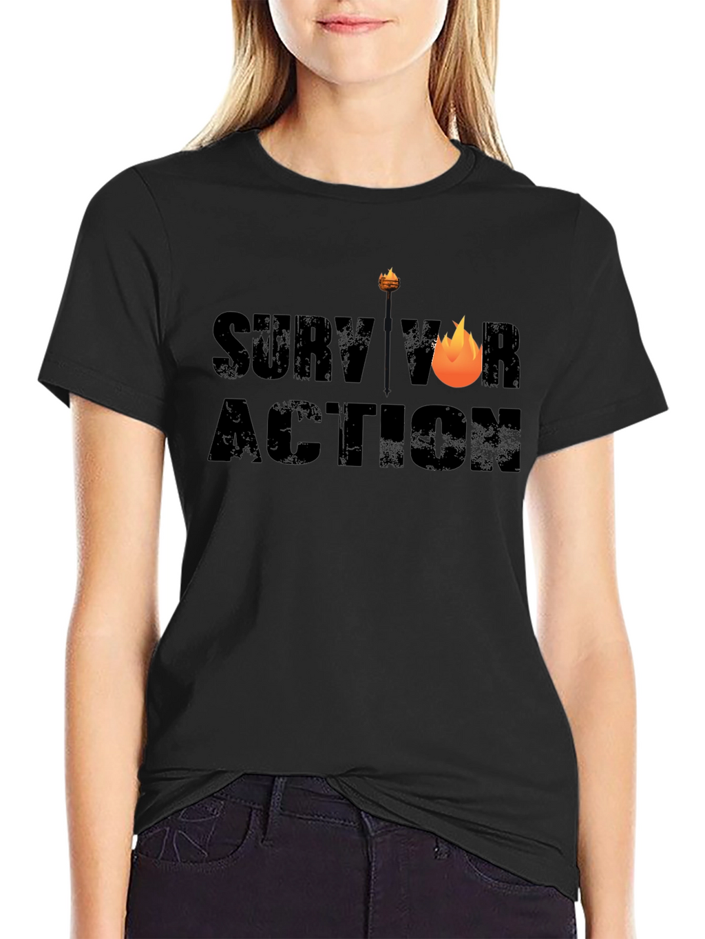 Survivor Action Graphic Tee - Black