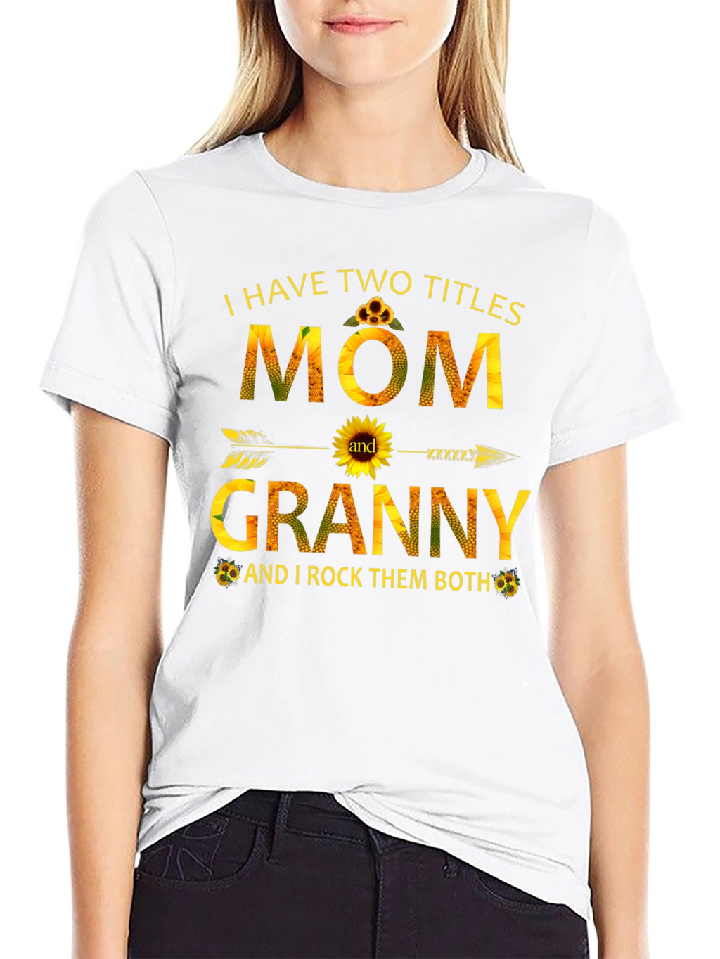 Mom and Granny Sunflower Graphic T-Shirt