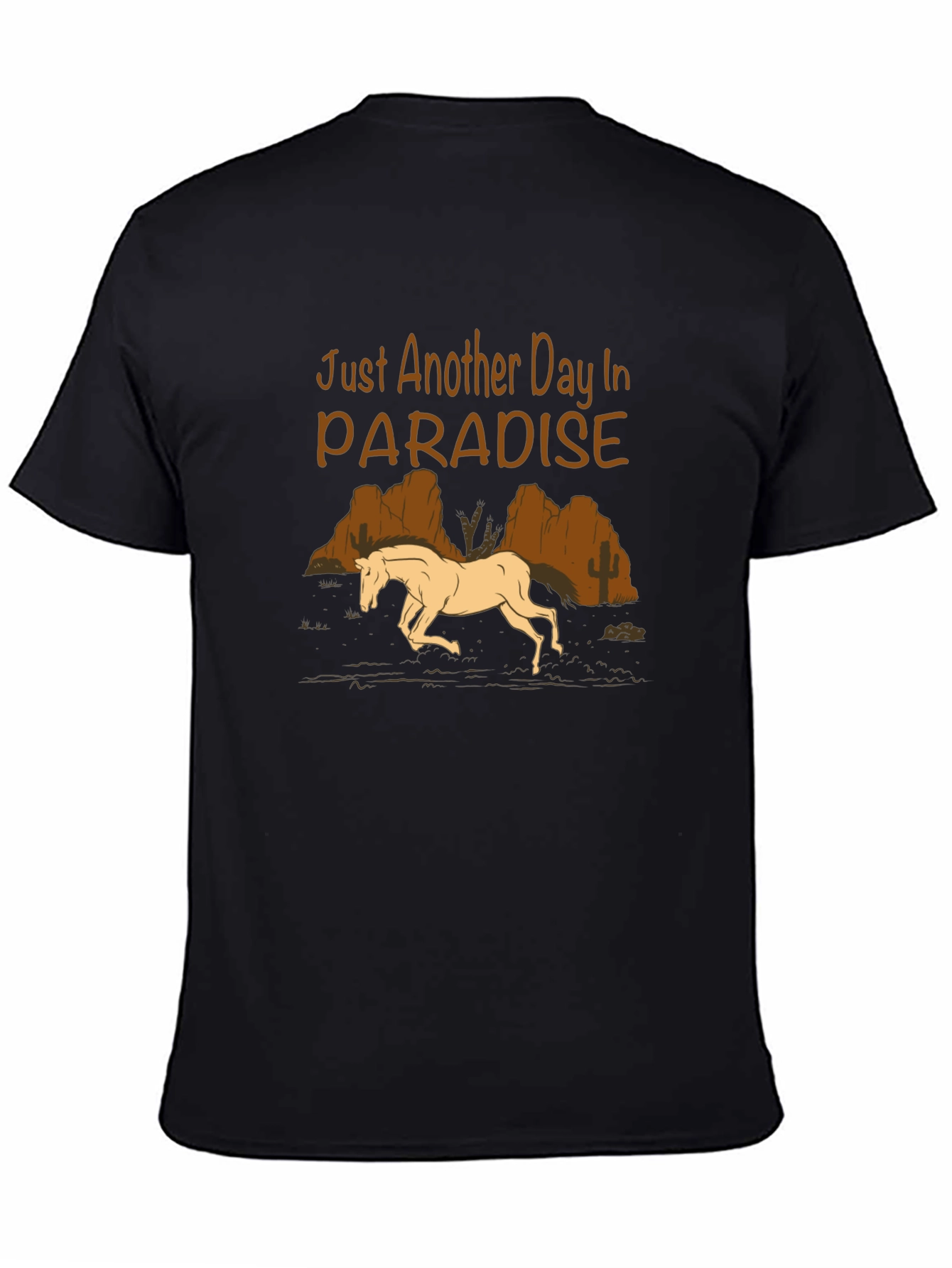 Paradise Horse Graphic Tee - Western Style Black T-Shirt