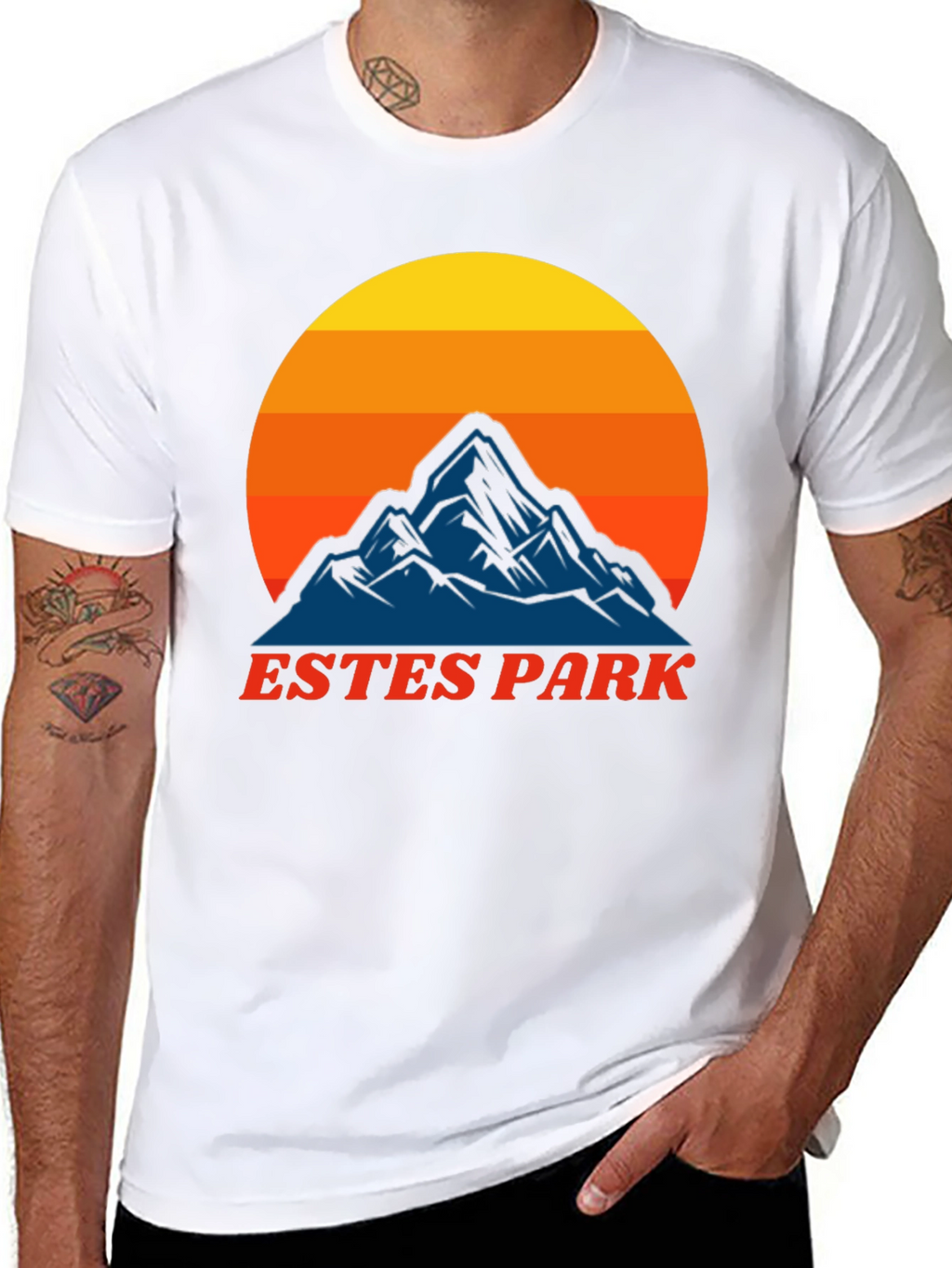 Estes Park Mountain Sunset T-Shirt - Retro Graphic Tee