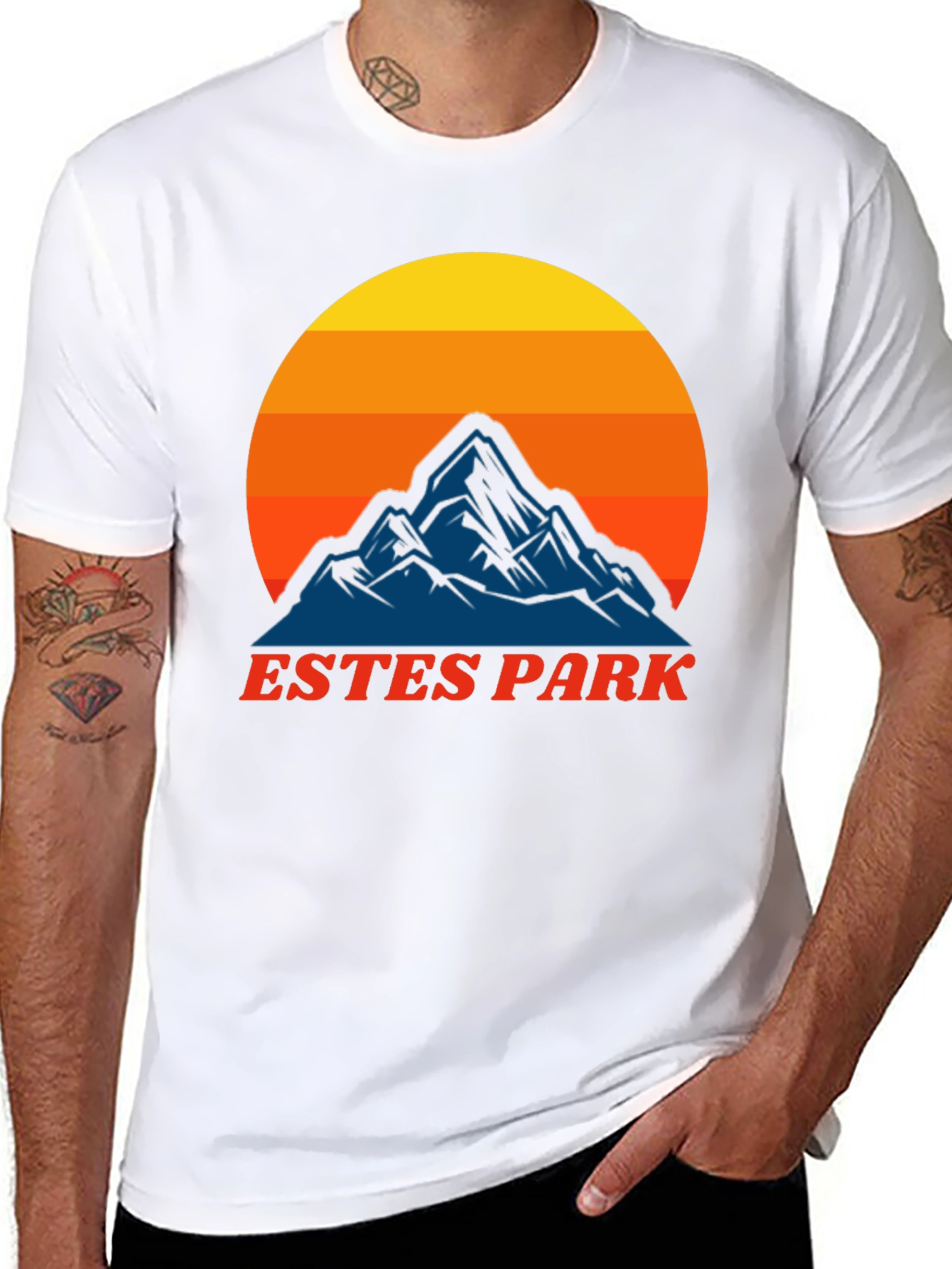 Estes Park Mountain Sunset T-Shirt - Retro Graphic Tee
