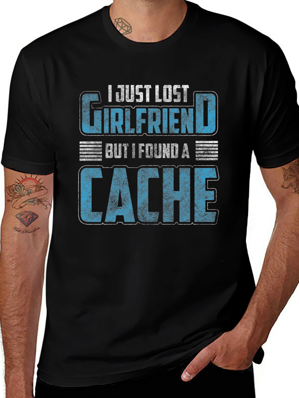 Geocaching T-Shirt - Lost Girlfriend Found a Cache