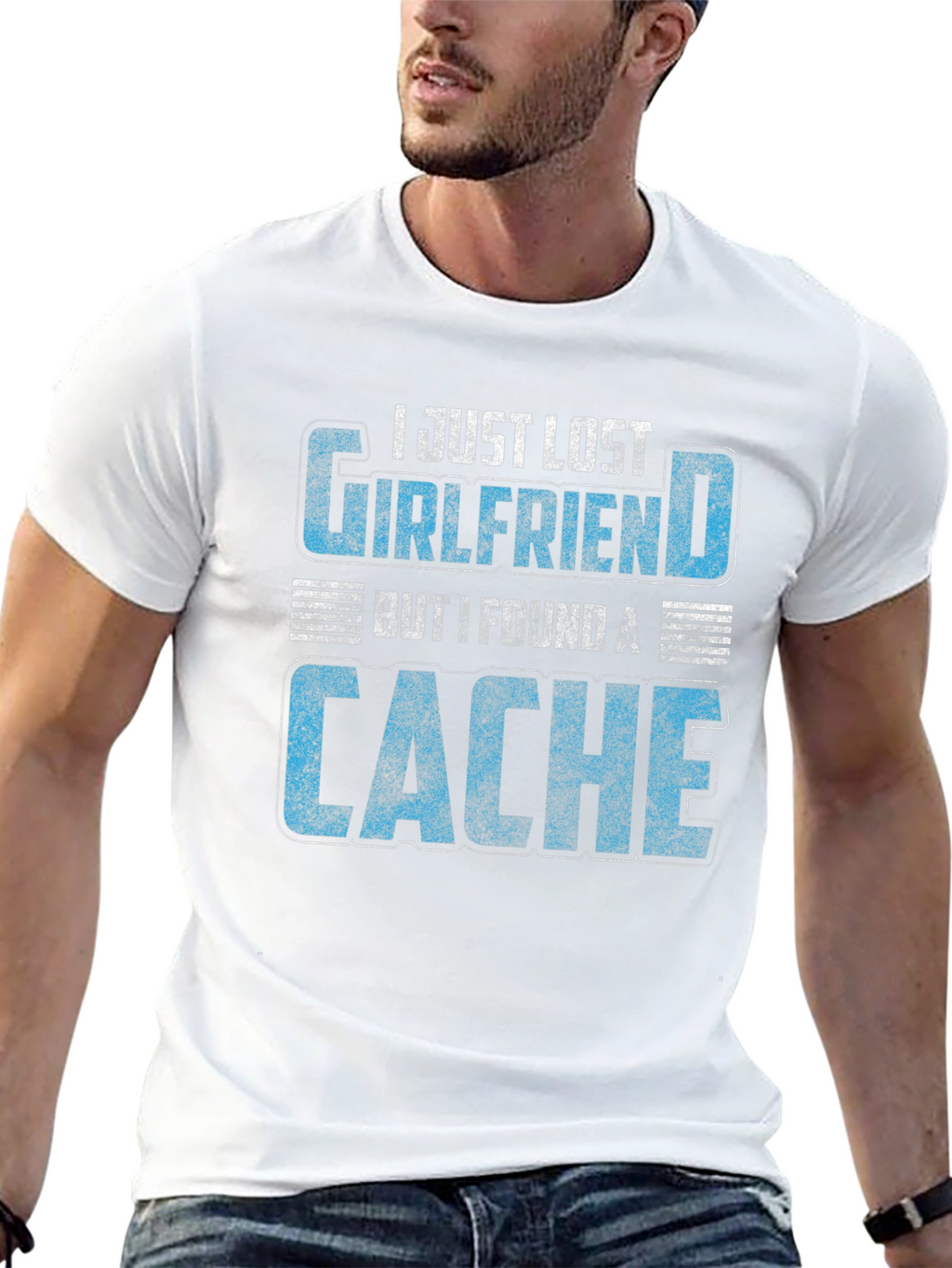 Geocaching T-Shirt - Lost Girlfriend Found a Cache