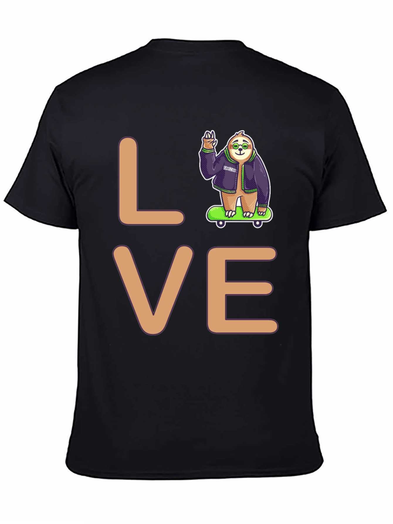 Sloth Skater Love Graphic T-Shirt