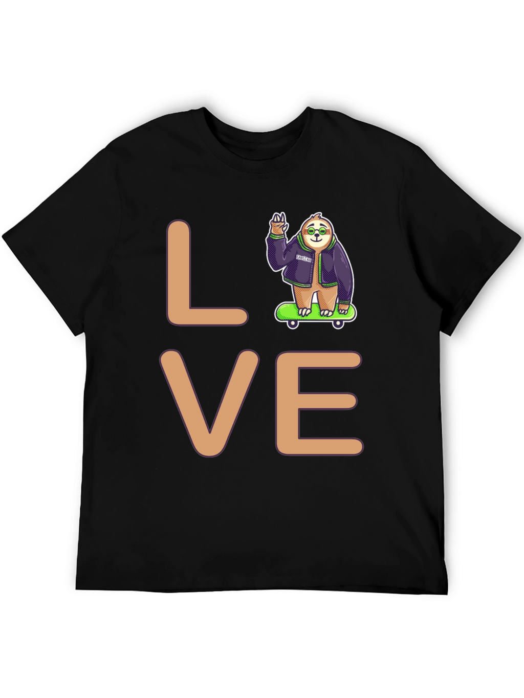 Sloth Skater Love Graphic T-Shirt