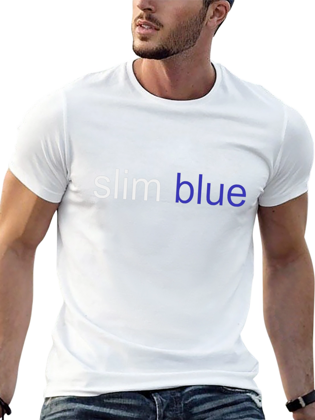Slim Blue Graphic T-Shirt