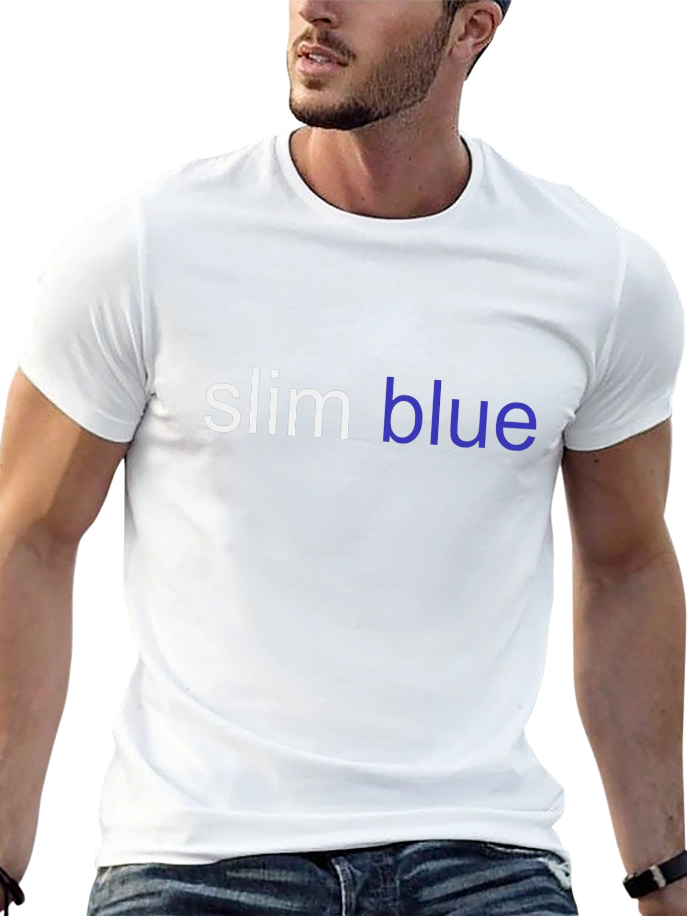 Slim Blue Graphic T-Shirt
