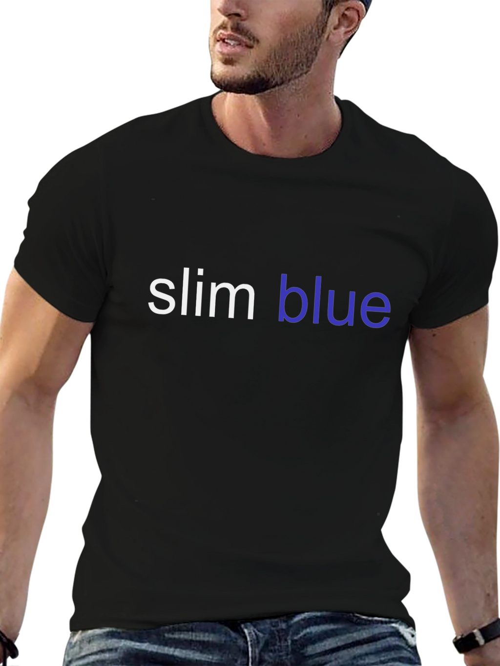 Slim Blue Graphic T-Shirt