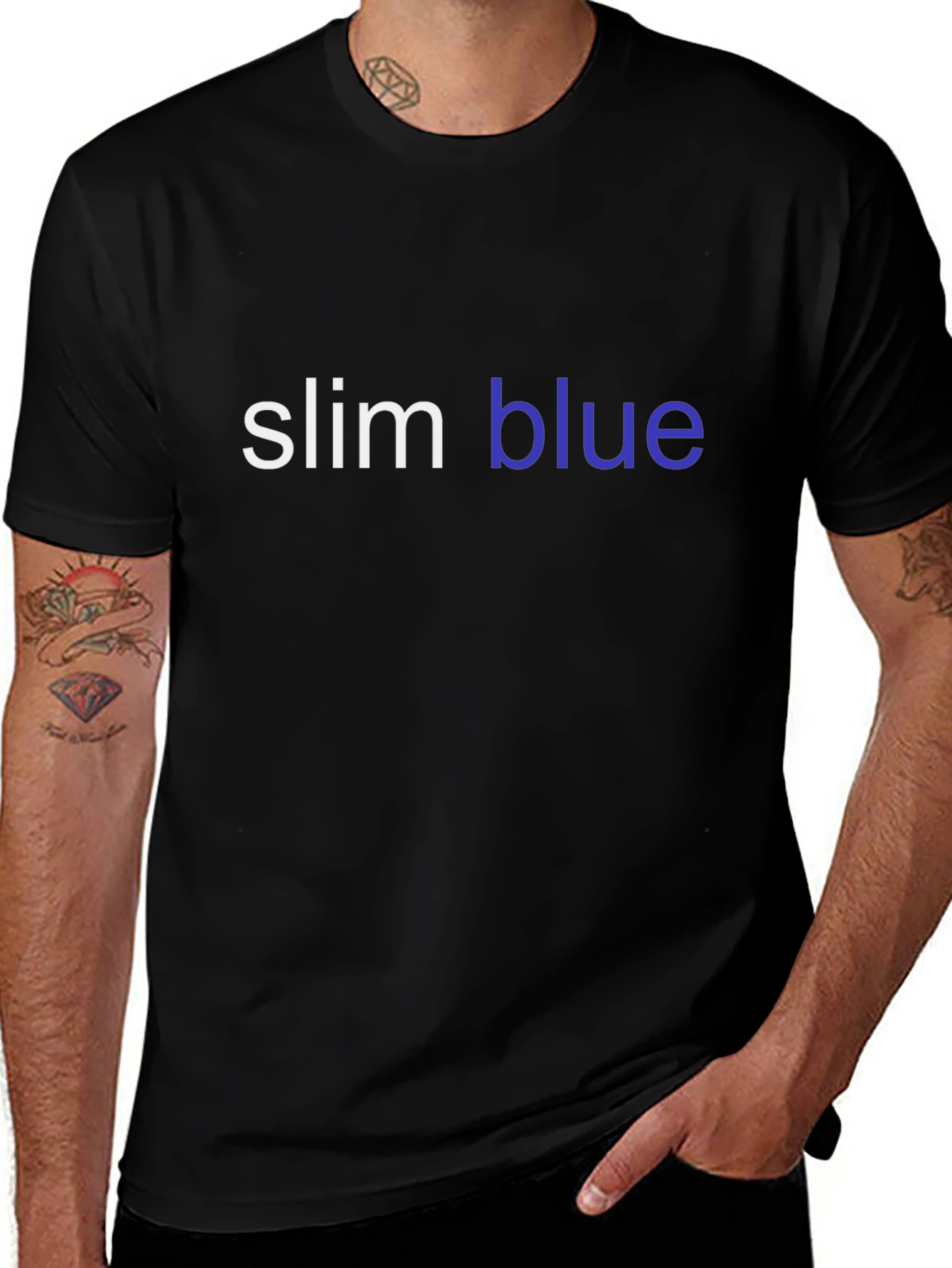 Slim Blue Graphic T-Shirt