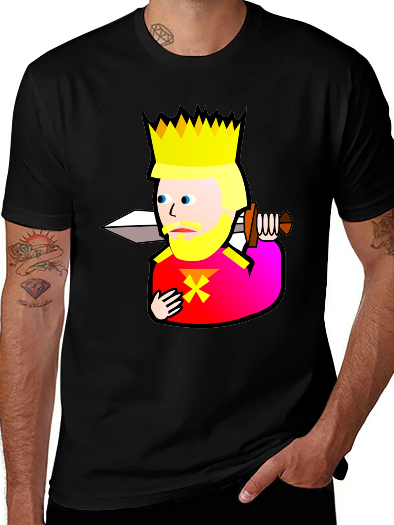 King Graphic T-Shirt - Black Cotton Tee