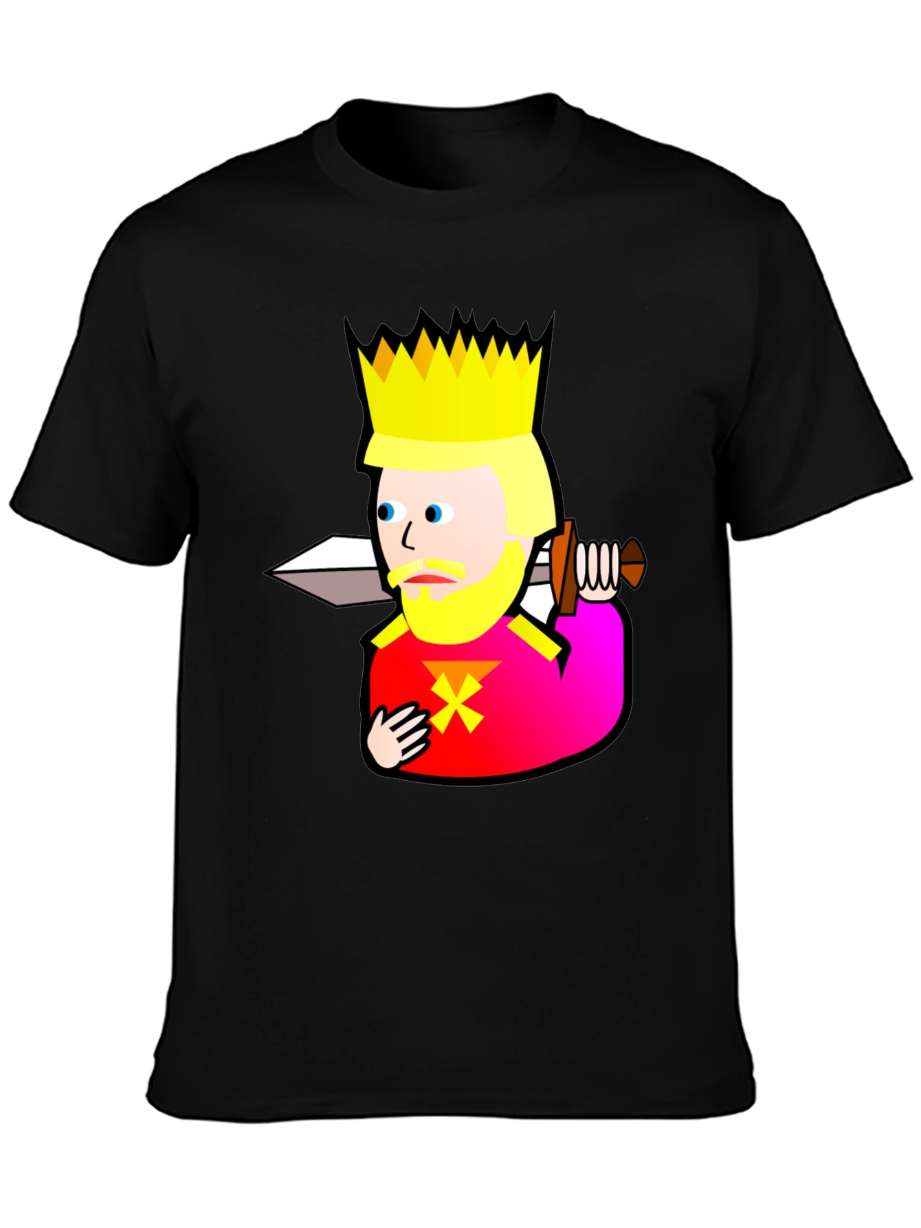 King Graphic T-Shirt - Black Cotton Tee