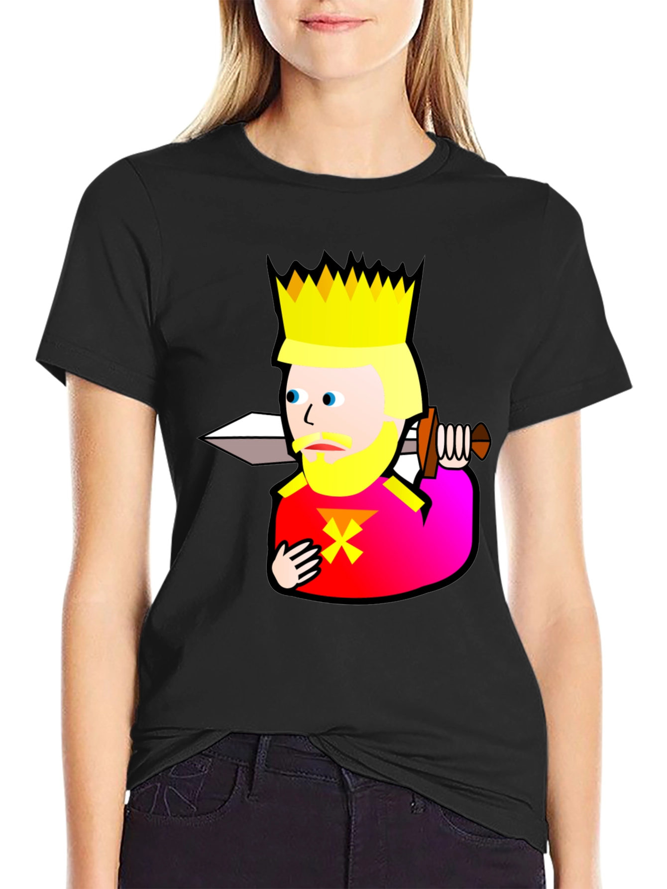 King Graphic T-Shirt - Black Cotton Tee
