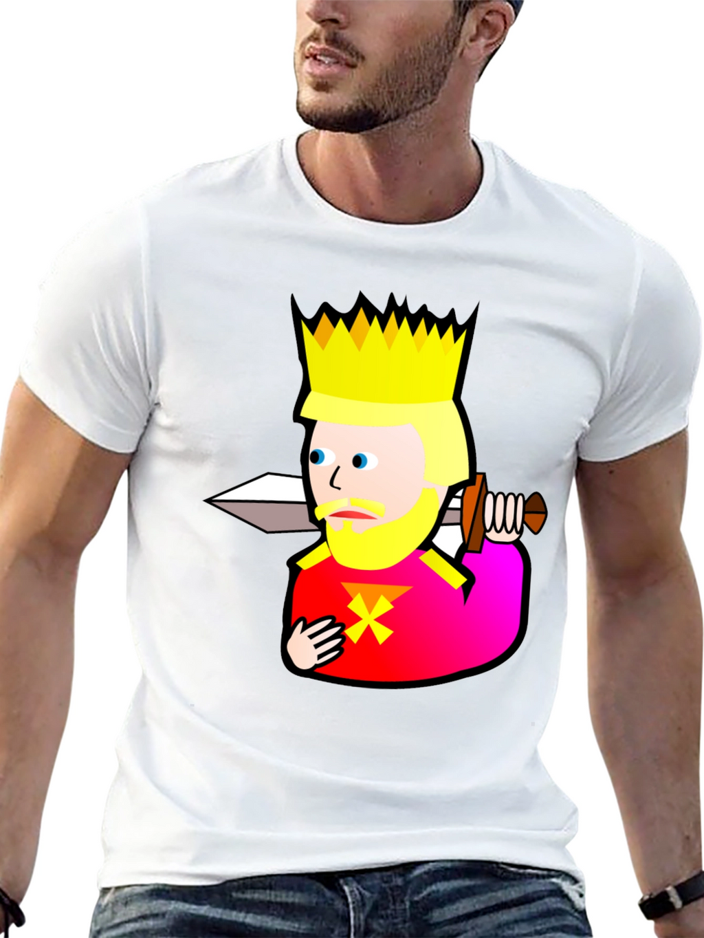 King Graphic T-Shirt - Black Cotton Tee