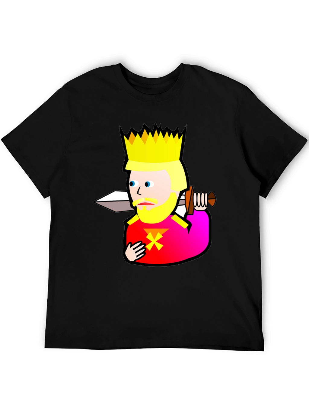 King Graphic T-Shirt - Black Cotton Tee
