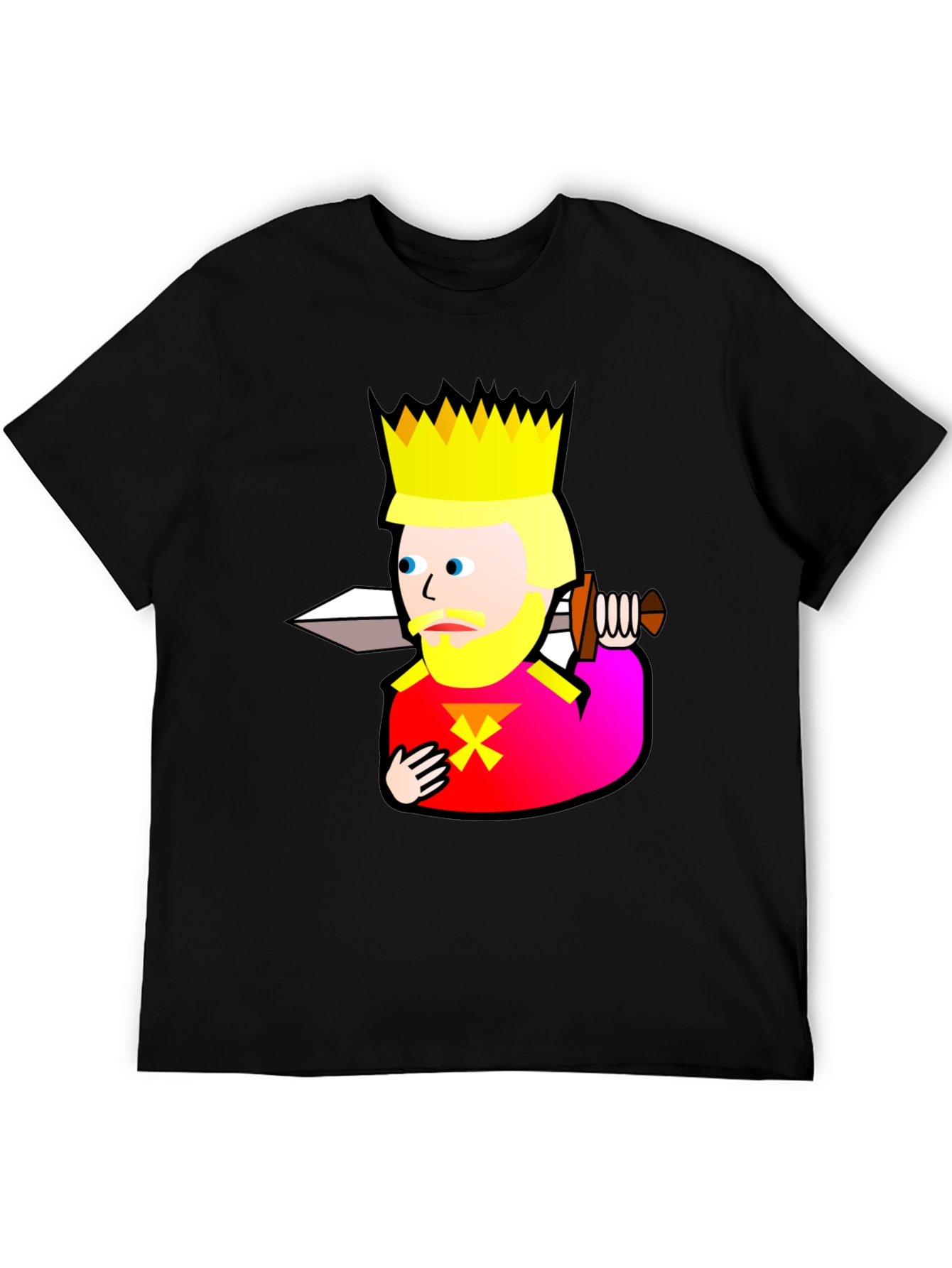King Graphic T-Shirt - Black Cotton Tee