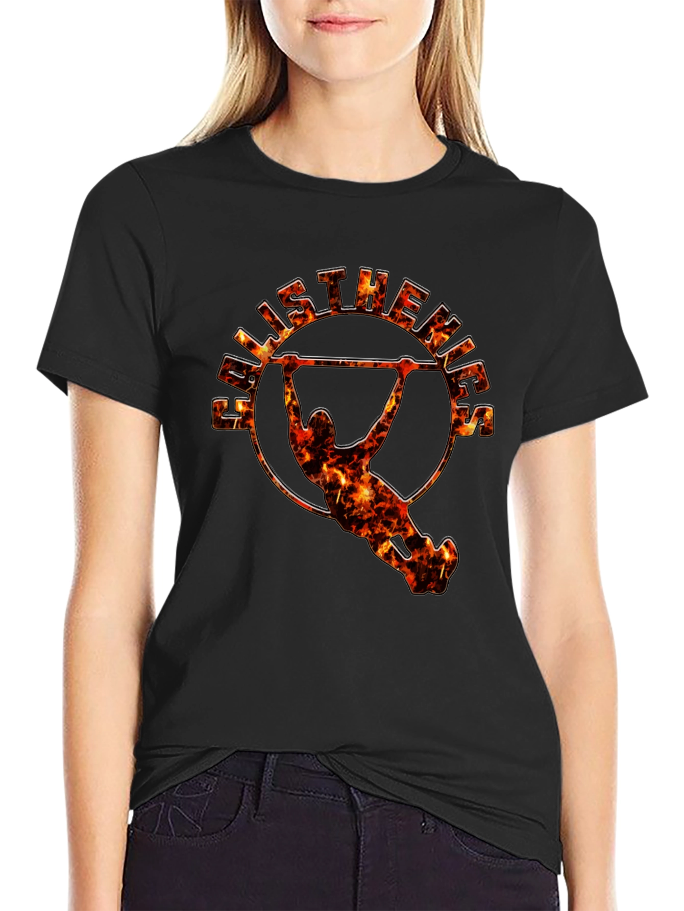 Calisthenics Fire Graphic Black T-Shirt