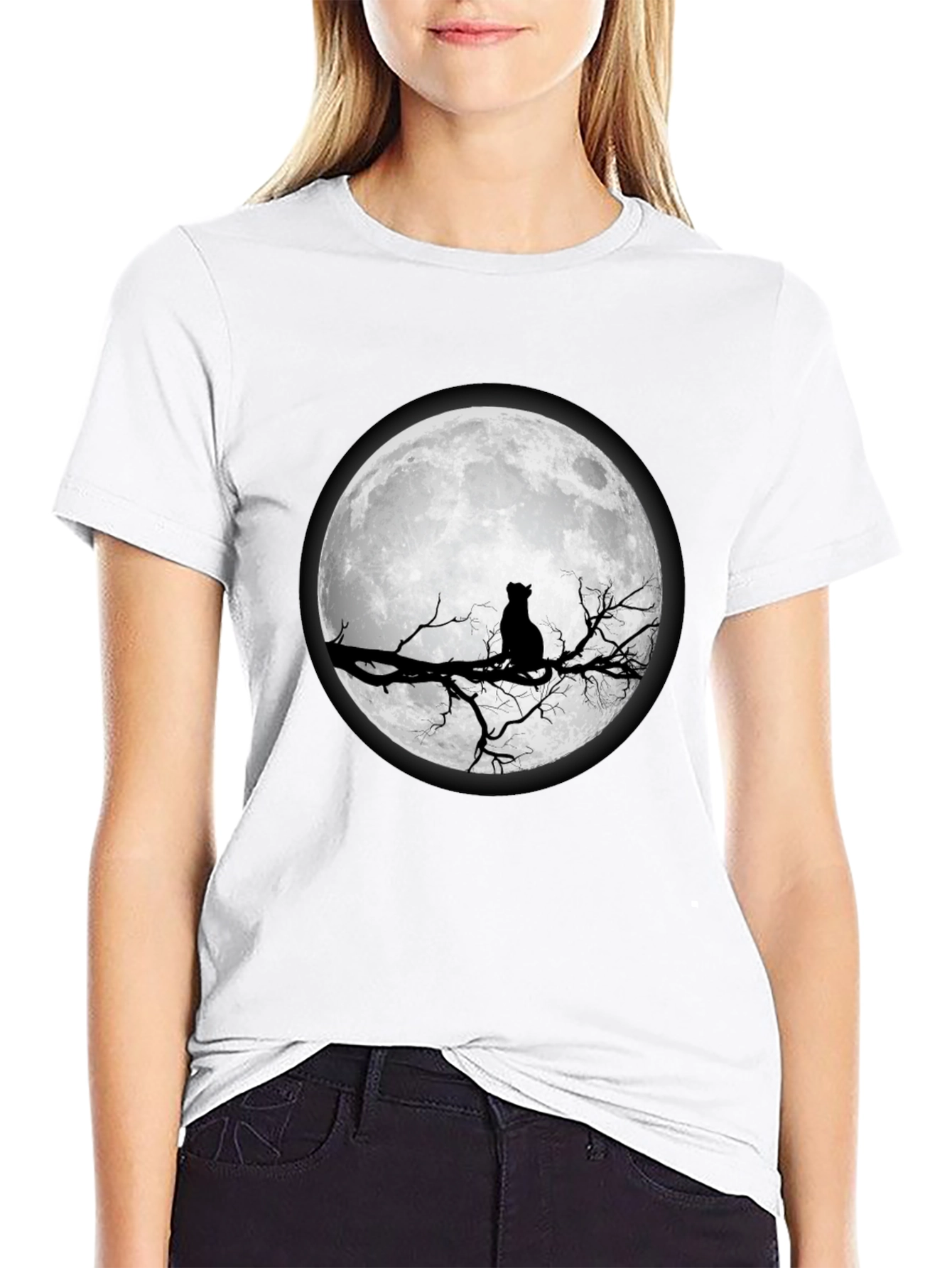 Moon Cat Graphic T-Shirt