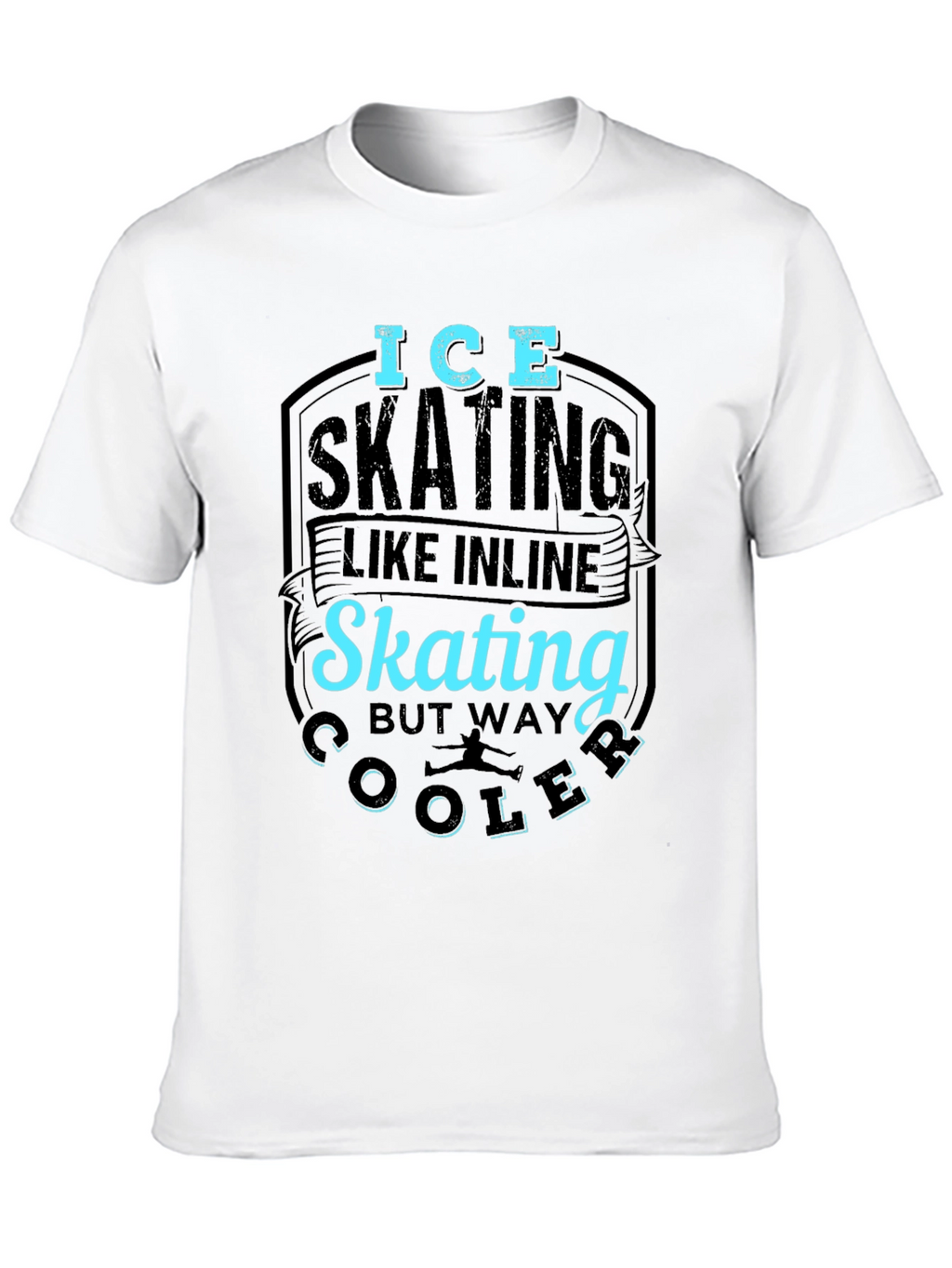 Ice Skating Cooler Than Inline Skate Black T-Shirt