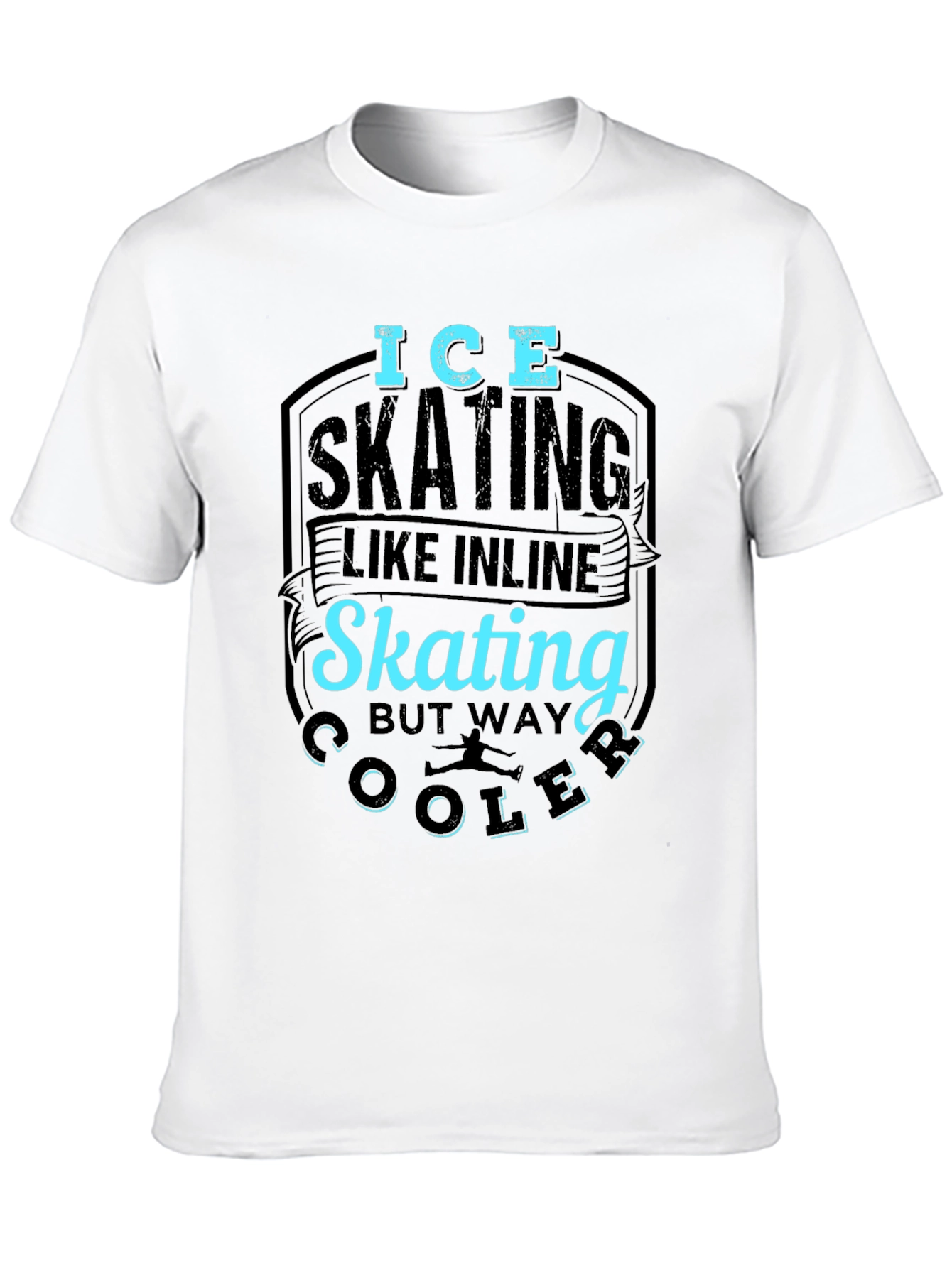 Ice Skating Cooler Than Inline Skate Black T-Shirt