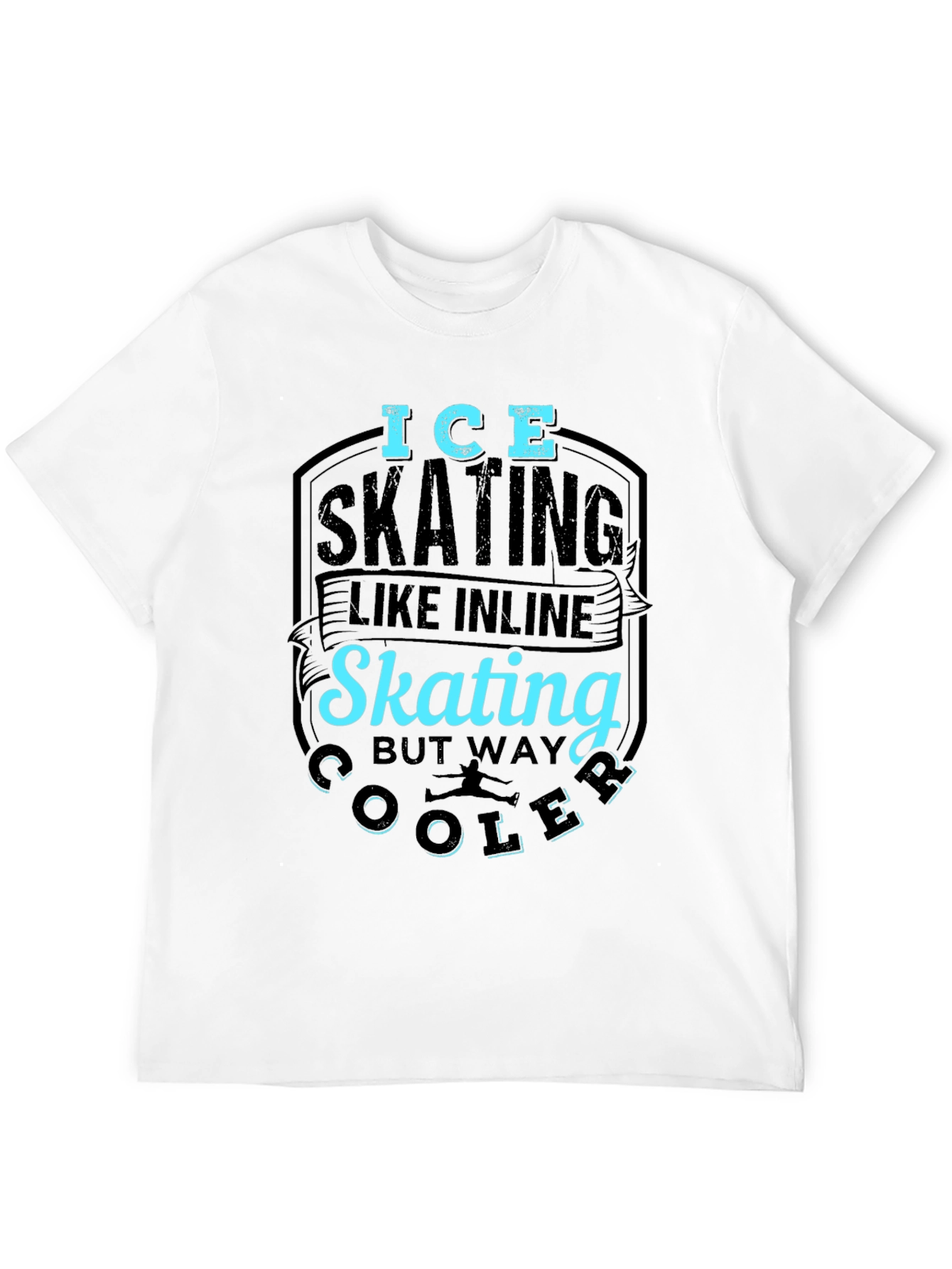 Ice Skating Cooler Than Inline Skate Black T-Shirt