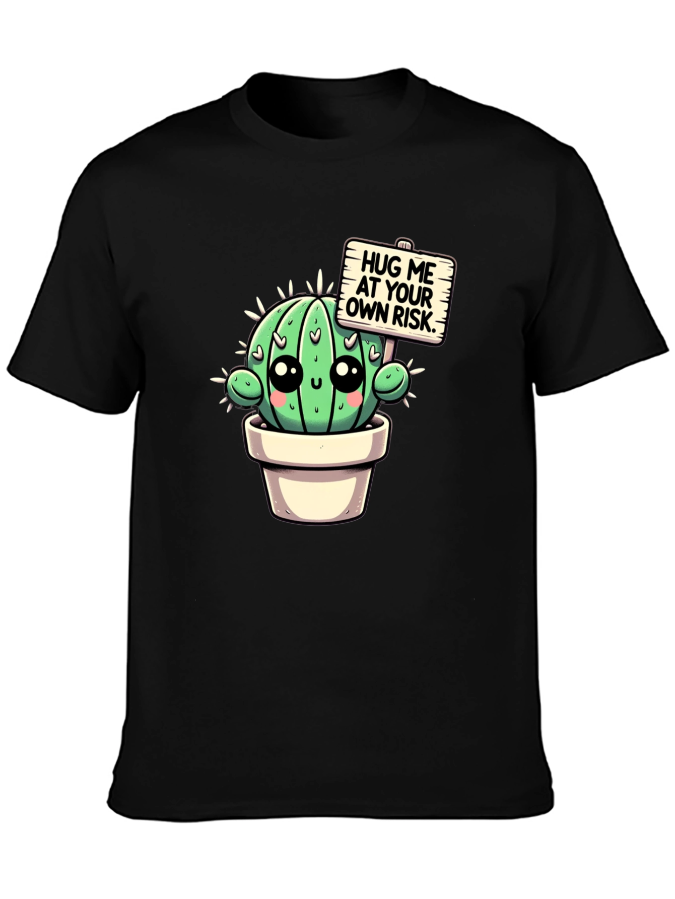 Cute Cactus T-Shirt - Hug Me At Your Own Risk
