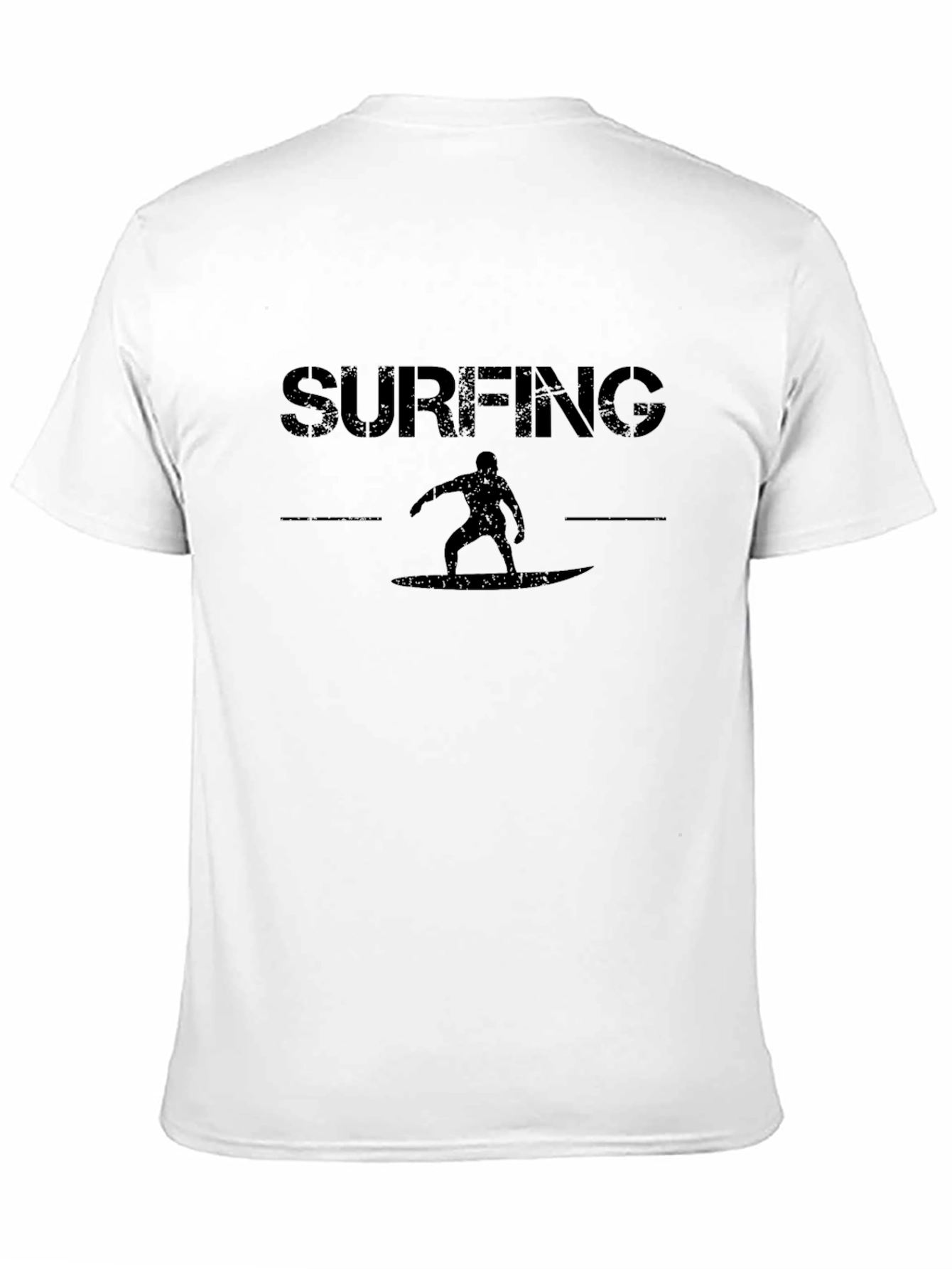 Surfing Graphic Tee - Black Cotton T-Shirt