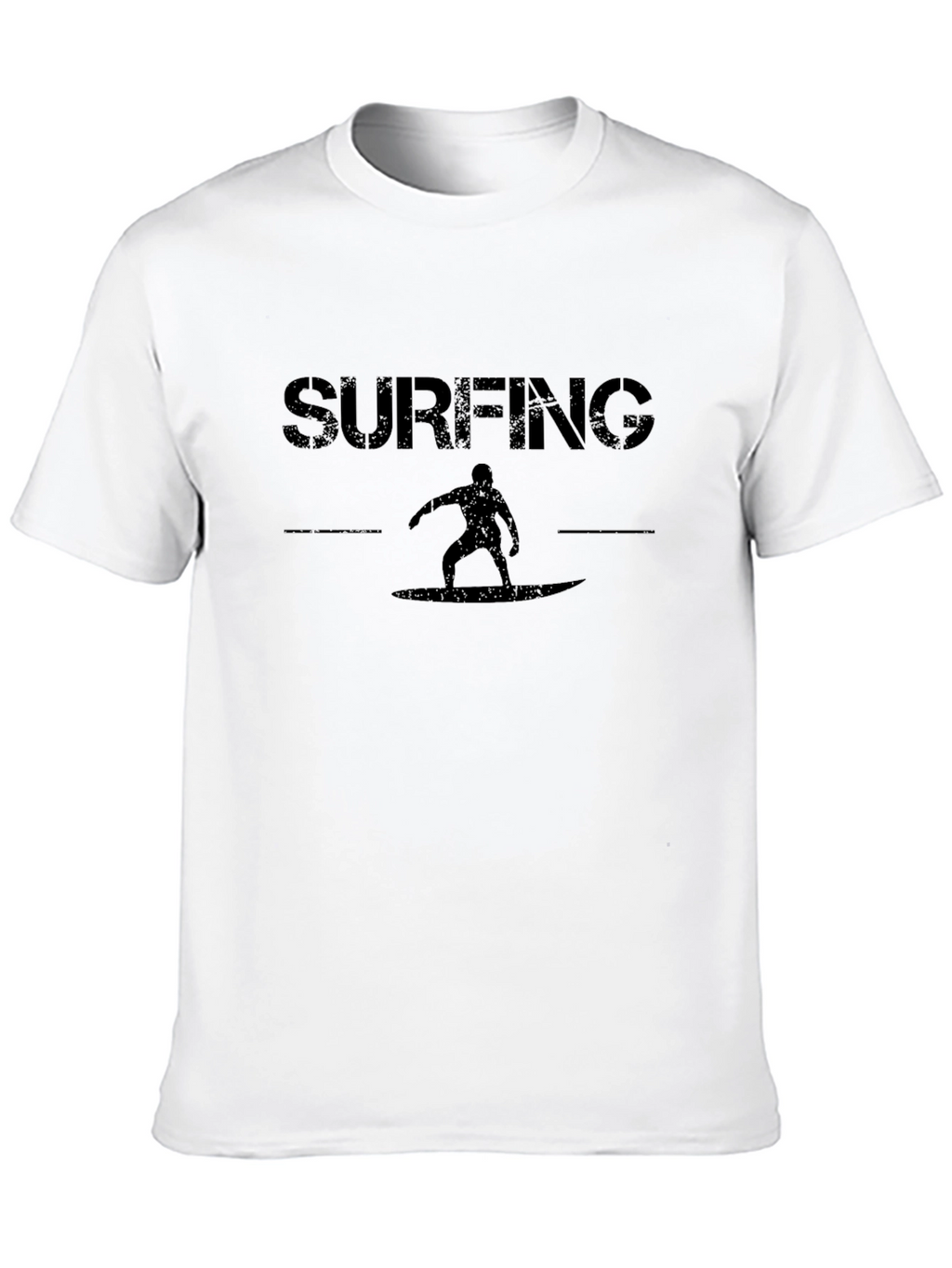 Surfing Graphic Tee - Black Cotton T-Shirt