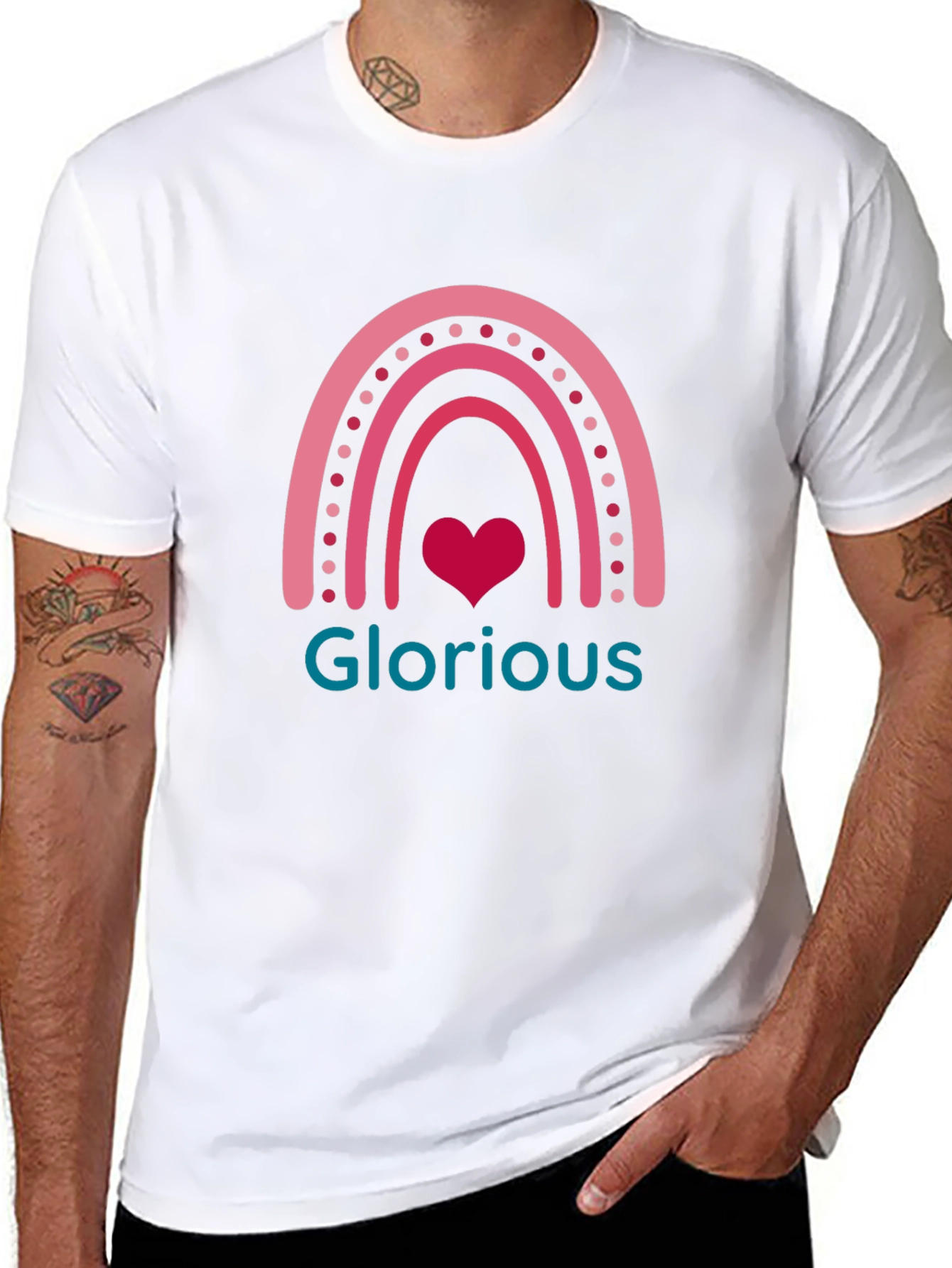 Glorious Rainbow Heart Graphic Tee