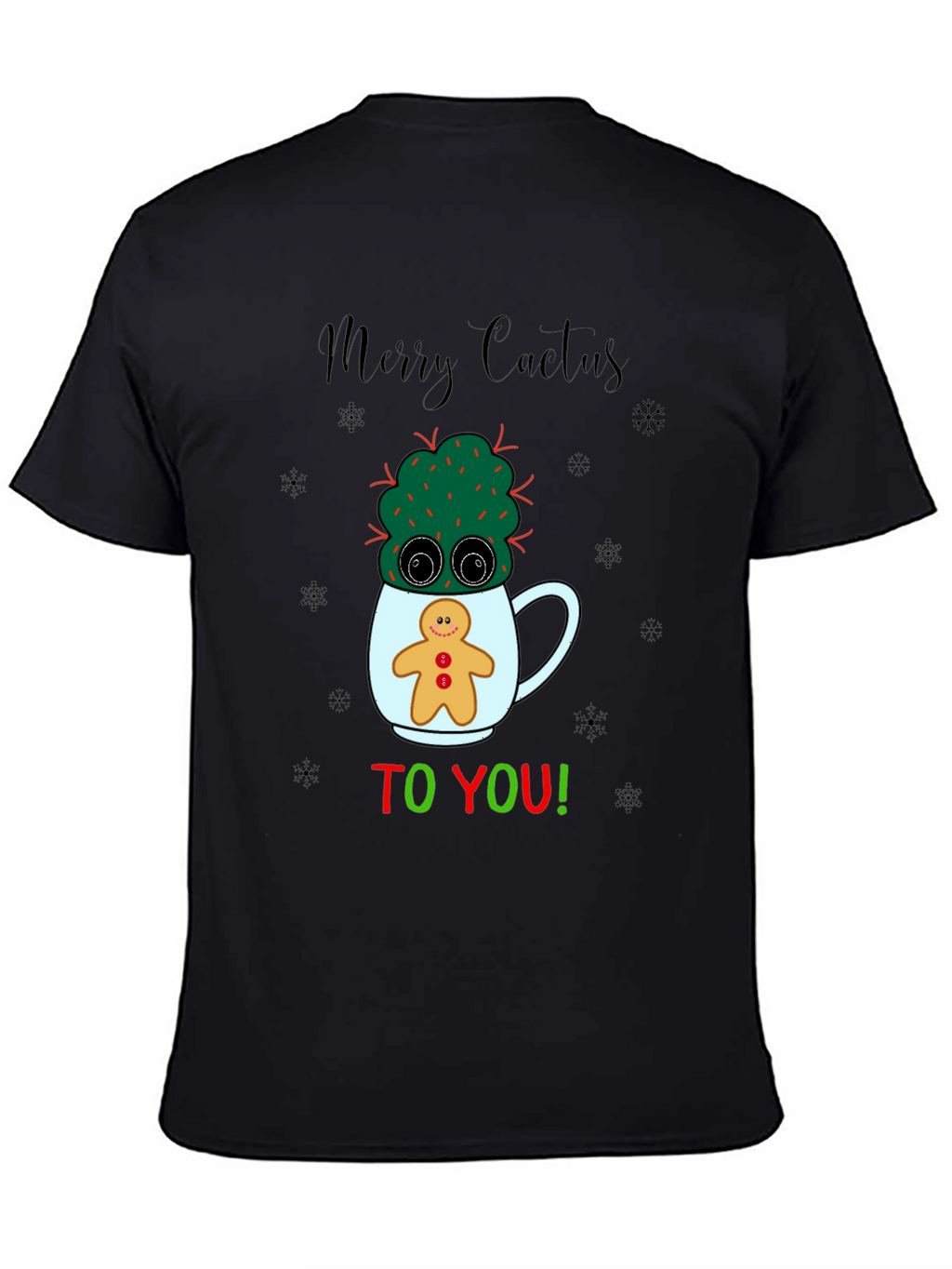 Merry Cactus Christmas Graphic T-Shirt
