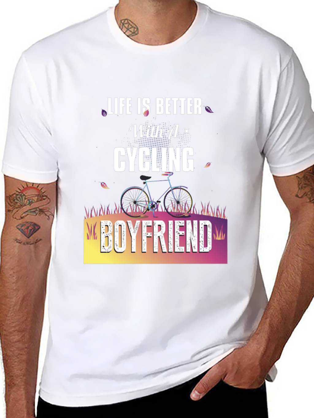 Cycling Boyfriend Graphic T-Shirt - Life is Better!