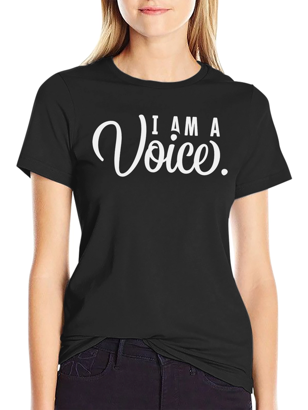 I Am A Voice Black Graphic T-Shirt