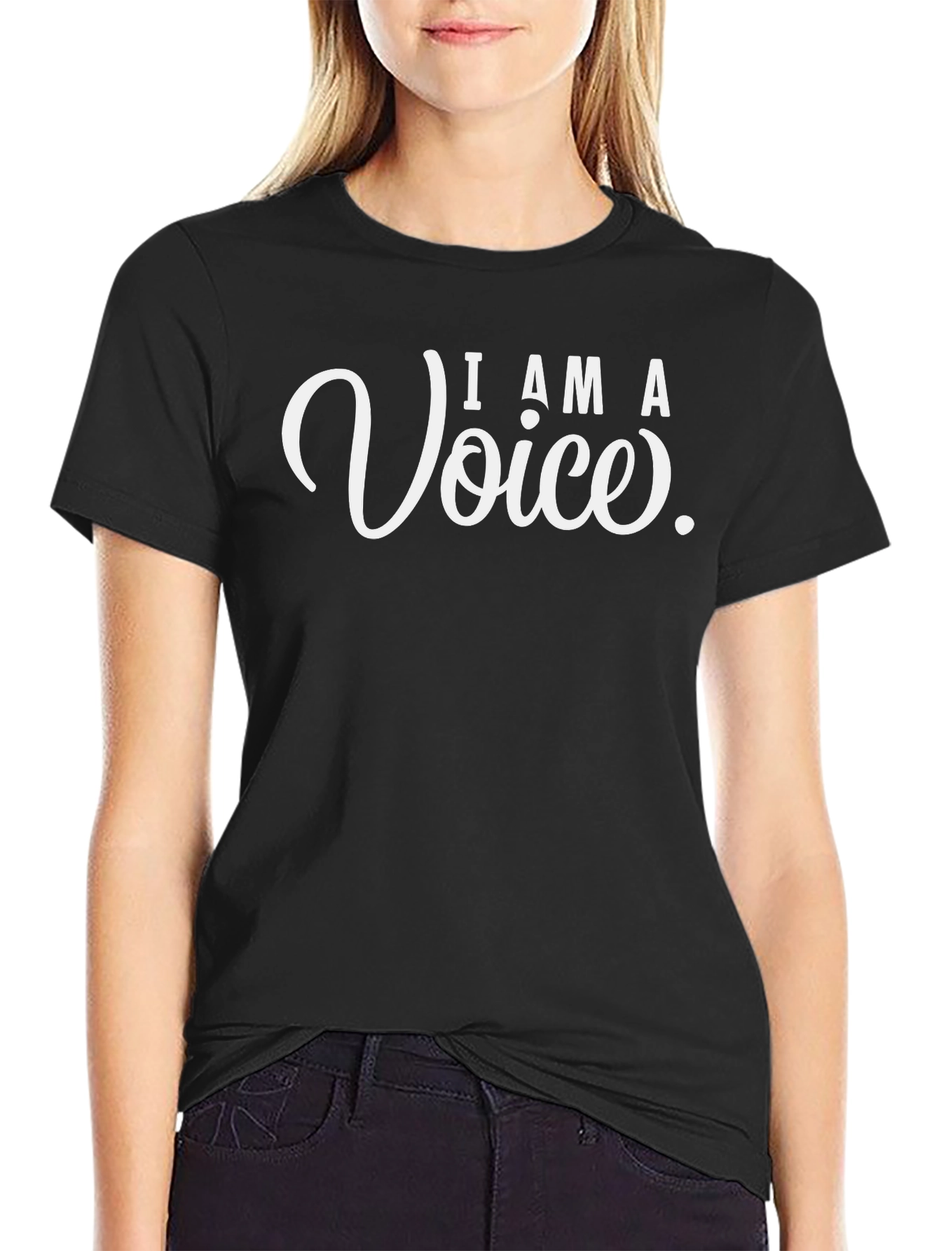 I Am A Voice Black Graphic T-Shirt