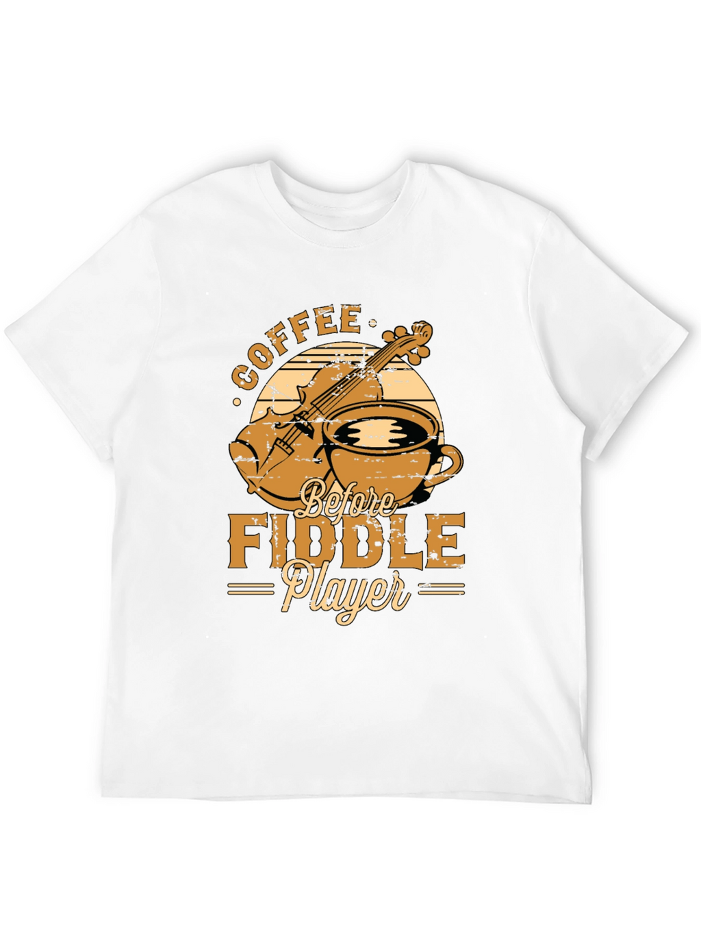 Coffee Before Fiddle Player Black T-Shirt