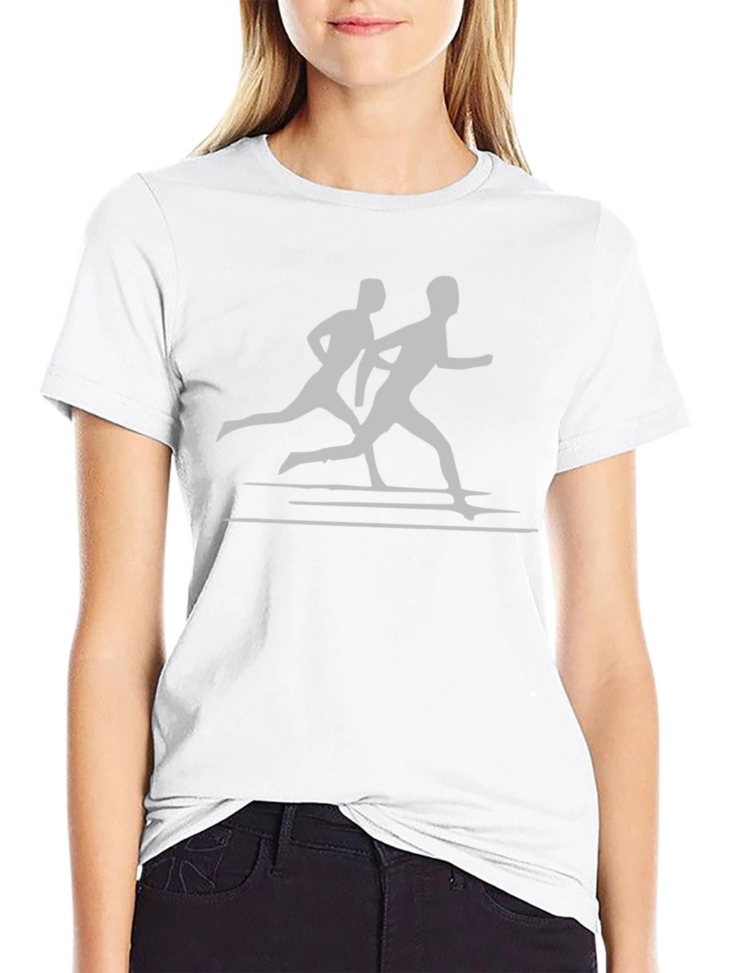 Mens Running Graphic Tee - Black Cotton