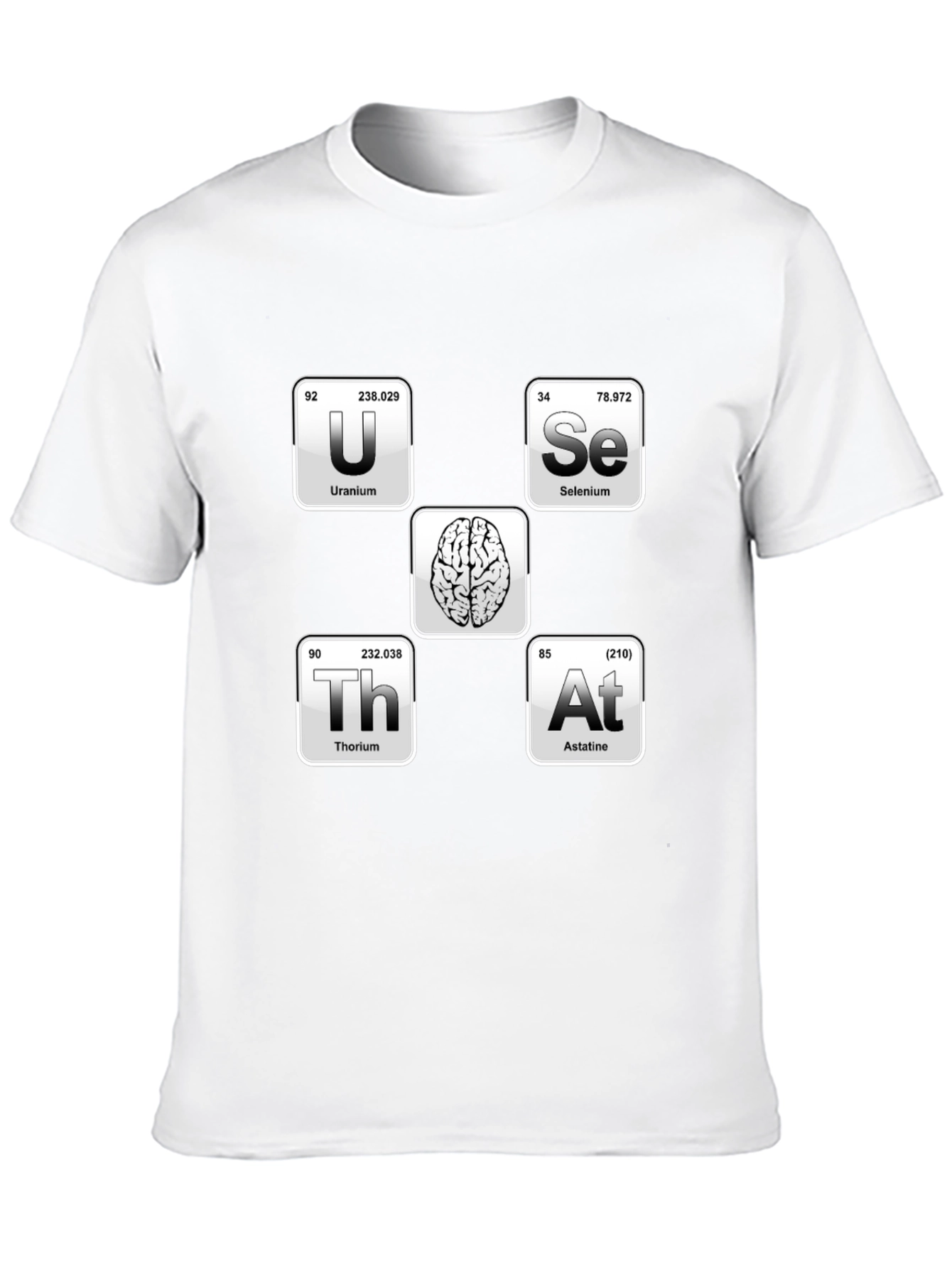 Uranium Selenium Thorium Astatine Brain Elements T-Shirt