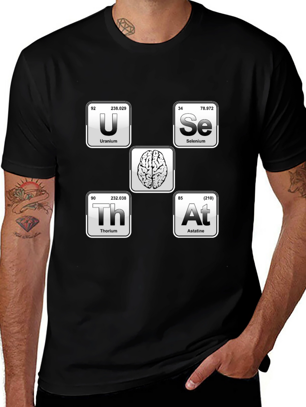 Uranium Selenium Thorium Astatine Brain Elements T-Shirt