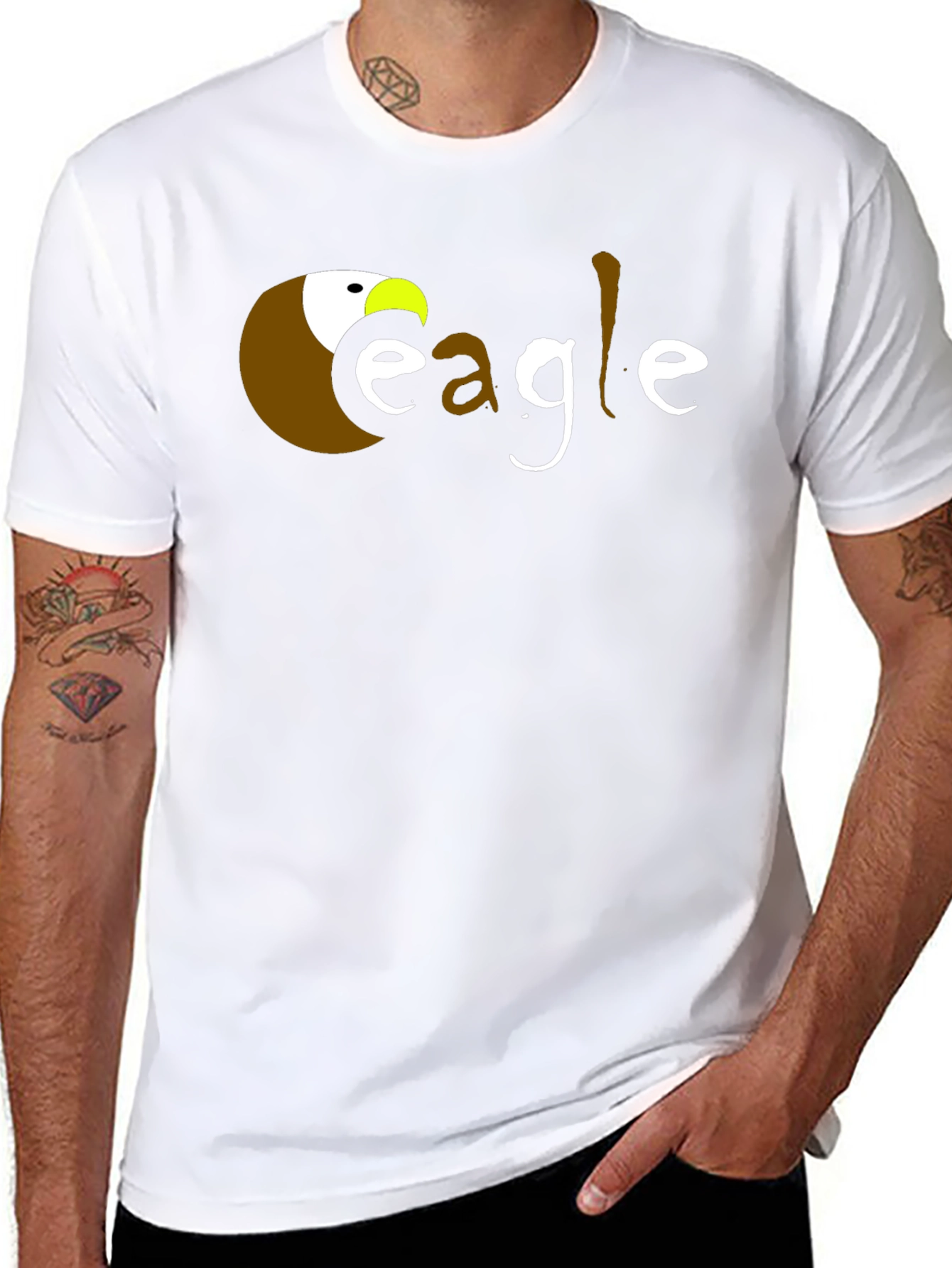 Eagle Graphic T-Shirt - Black Crew Neck