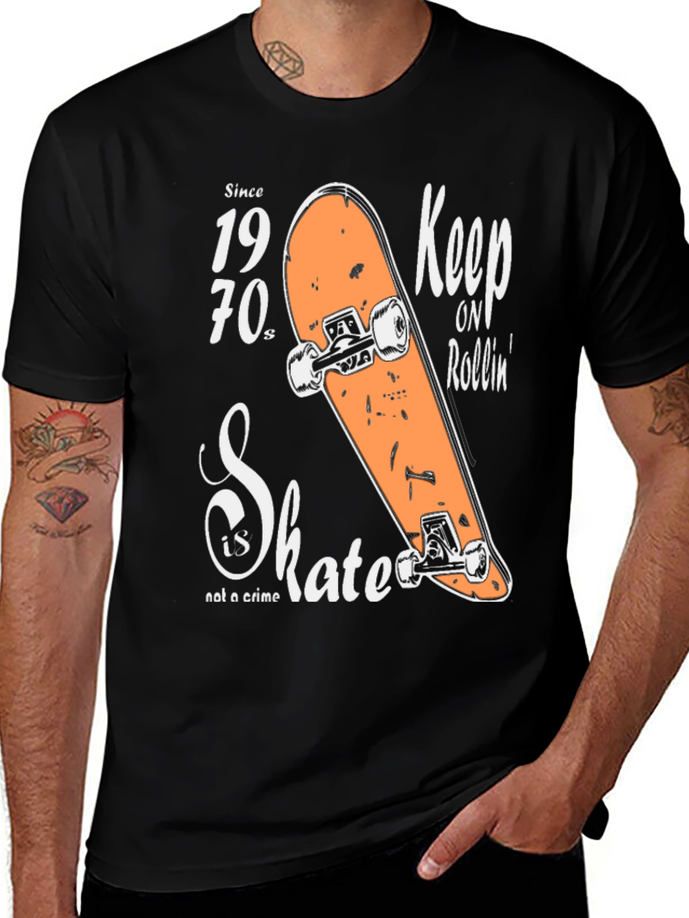Vintage Skateboard T-Shirt - Keep On Rollin