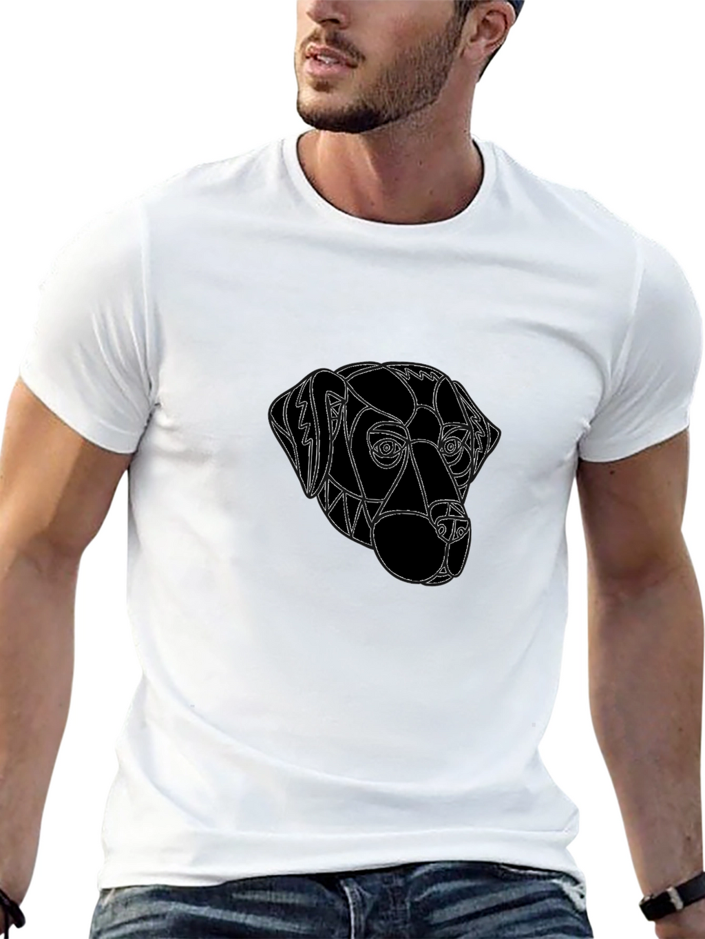 Dog Graphic Tee - Black Cotton Comfort