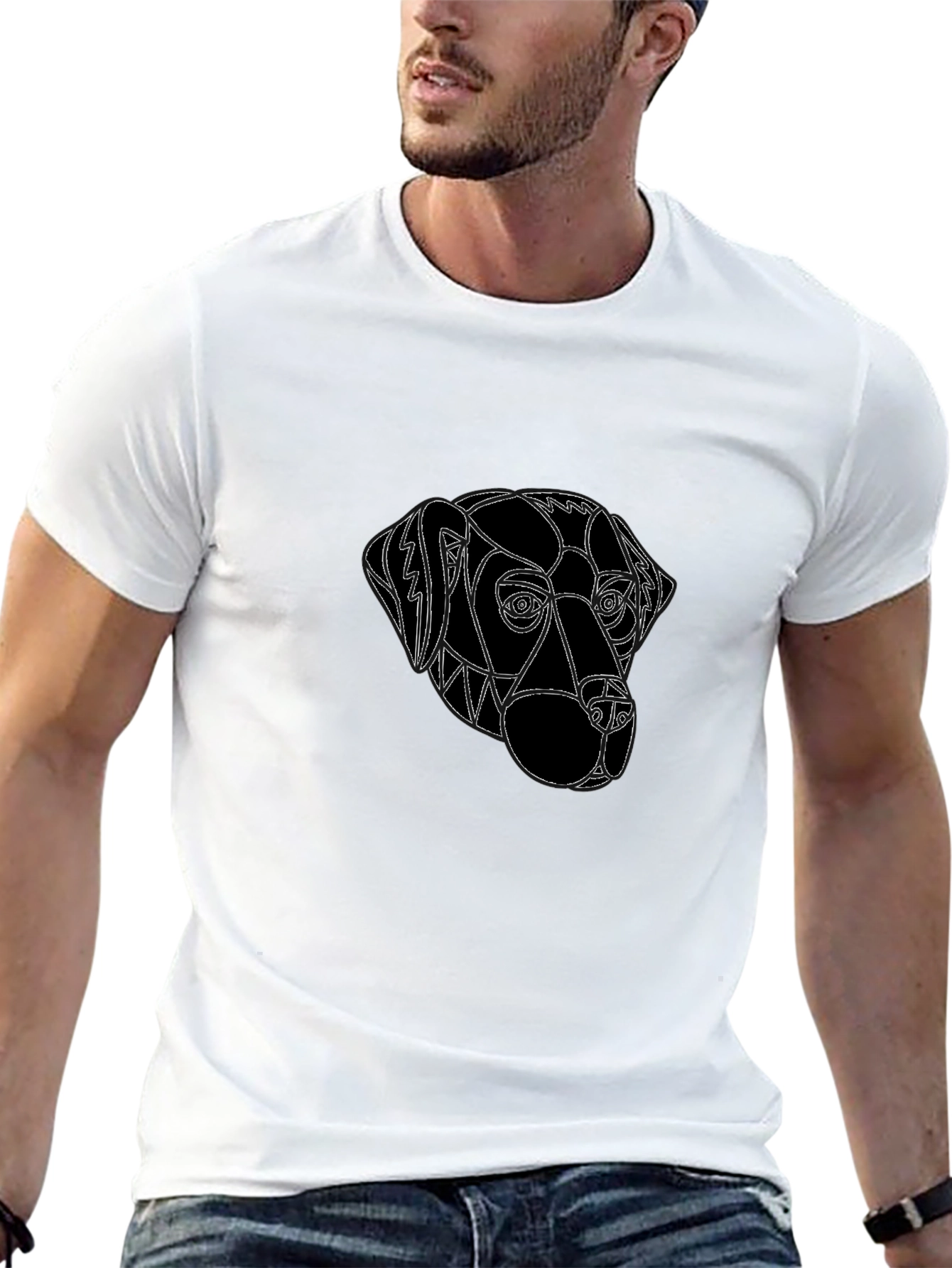 Dog Graphic Tee - Black Cotton Comfort